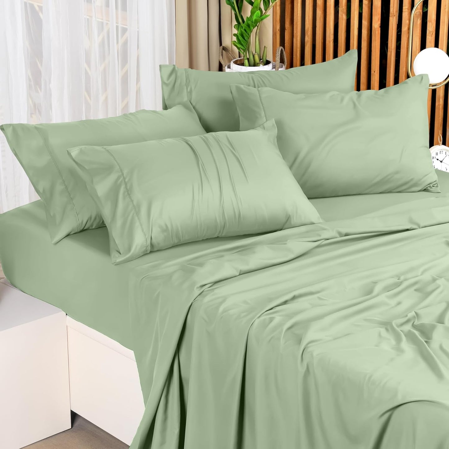 Utopia Bedding Full Sheet Set – 4 Piece Bed Sheets for Full Size Bed, Soft and Breathable Microfiber, Includes 1 Fitted Sheet, 1 Flat Sheet and 2 Pillowcases (Sage)