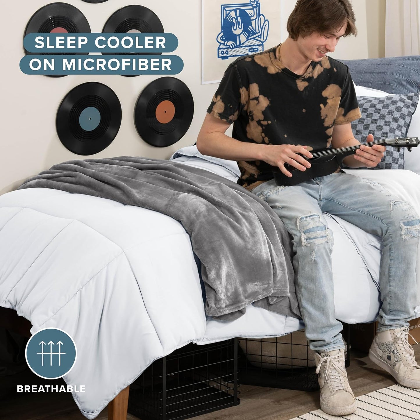 Bare Home Comforter Set - Ultra-Soft - Goose Down Alternative - Premium 1800 Series - All Season Warmth (Twin/Twin XL, White)