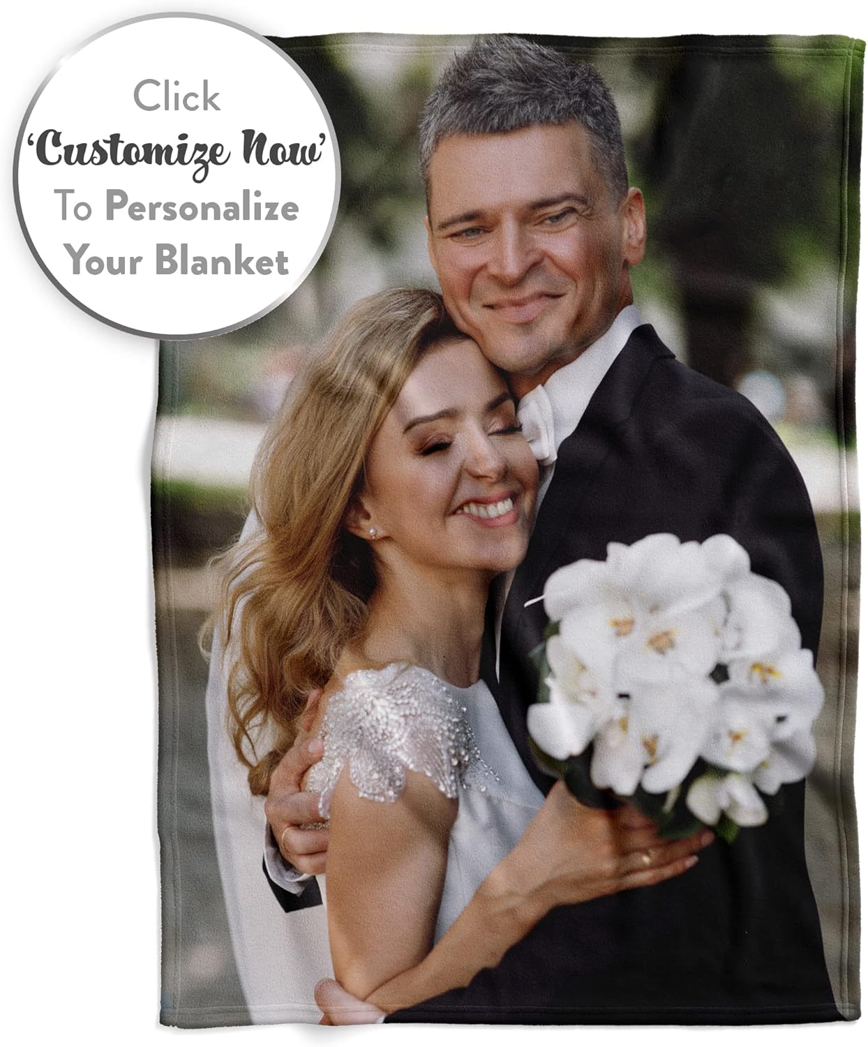 Ships Next Day, Custom Blanket with Picture - Printed in USA, Personalized Photo Blanket (Sherpa – 50x60)