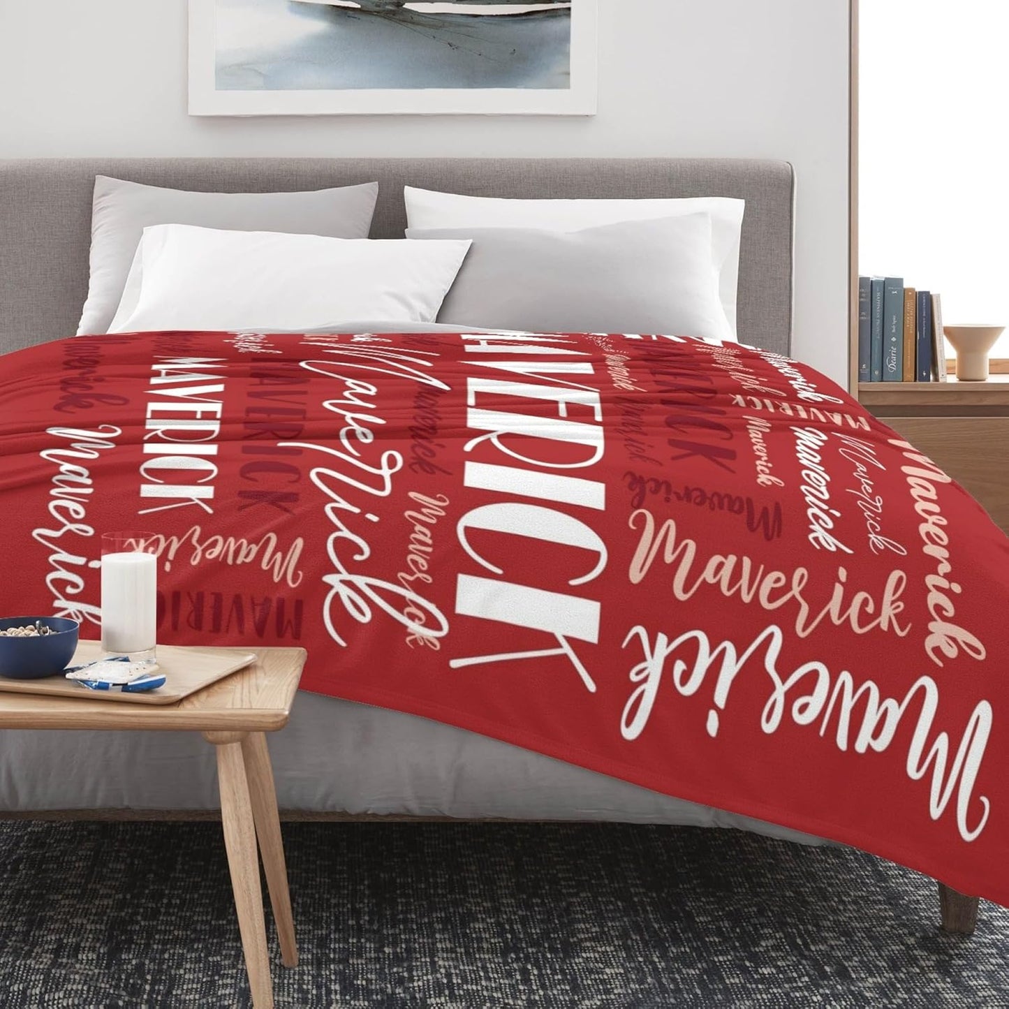 Name Blanket Personalized Blanket for Adult Kids Flannel Customize Throw Blanket Custom (Color 16, 30 x 40 Inches)