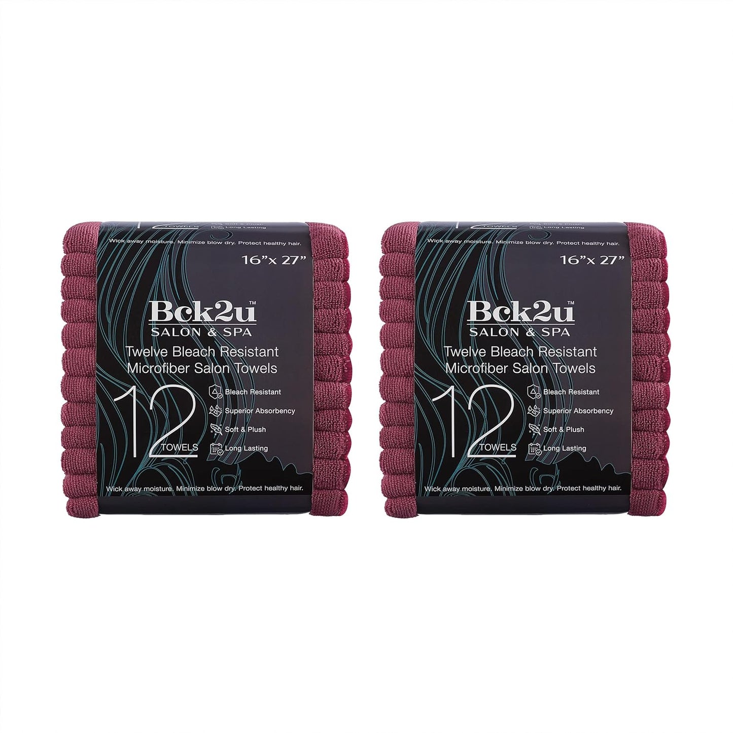 Arkwright Bleach Proof Salon Towels Bulk - Case of 144 - Ultra Soft, Gentle Microfiber, Highly Absorbent & Quick Dry Spa Facial Towel for Hair Stylist, Nail Shop, and Esthetician, 16 x 27 in, Burgundy