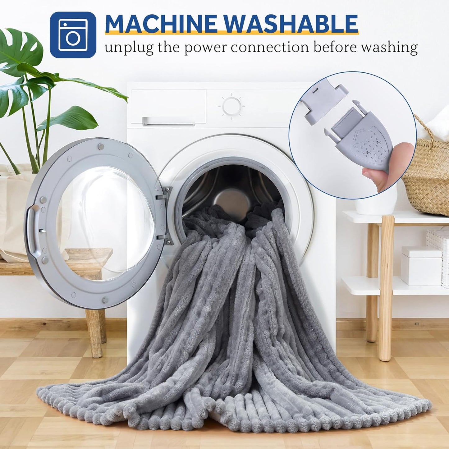 SEALY Electric Blanket Twin Size, Soft Ribbed Flannel to Sherpa Reversible Heated Blanket with 10 Heat Settings & 1 to 12 Hours Auto-Off Overheat Protection Machine Washable, 62"x84" Light Grey