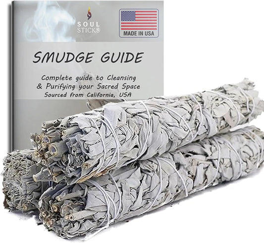 Ancient VEDA 9 Inch Big White Sage Smudge Sticks Bundle (3 Pack) Sage Sticks for Cleansing House, Stress Relief, Yoga | California Sage White Sage for Smudging and Negative Energy Cleanse