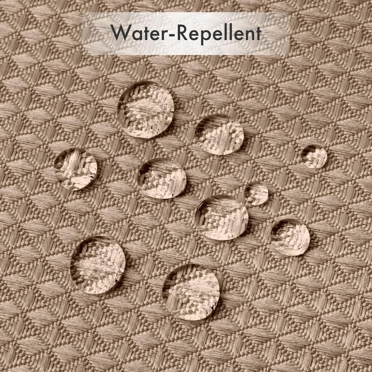 AmazerBath Taupe Shower Curtain Waffle Textured, Fabric Shower Curtain Tan Thick Heavy Duty 240GSM Hotel Quality Bathroom Shower Curtains, 72 x 72 Inches