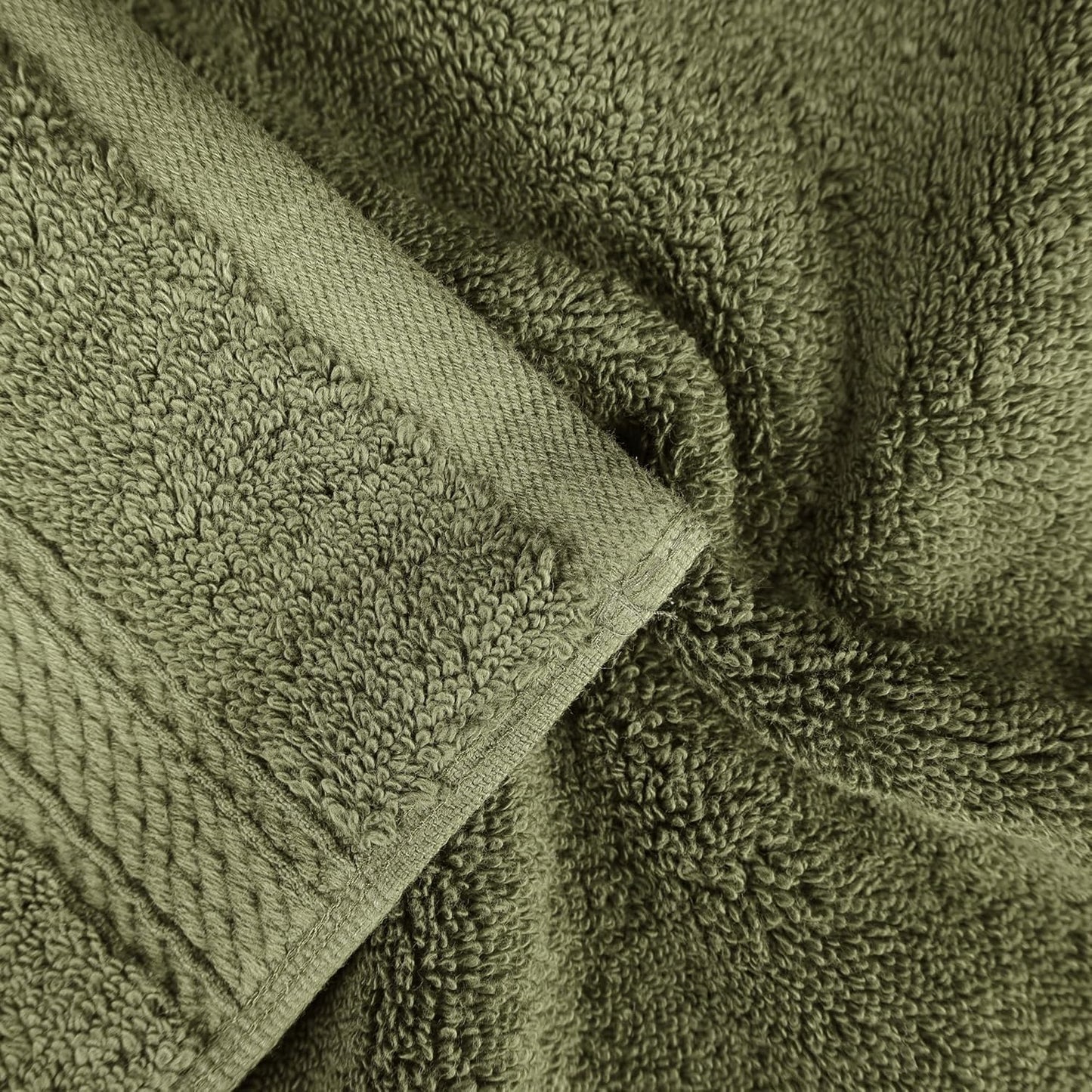 SUPERIOR Egyptian Cotton Pile 9 Piece Towel Set, Includes 3 Bath, 3 Hand, 3 Face Towels/Washcloths, Ultra Soft Luxury Towels, Thick Plush Essentials, Guest Bath, Spa, Hotel Bathroom, Forest Green