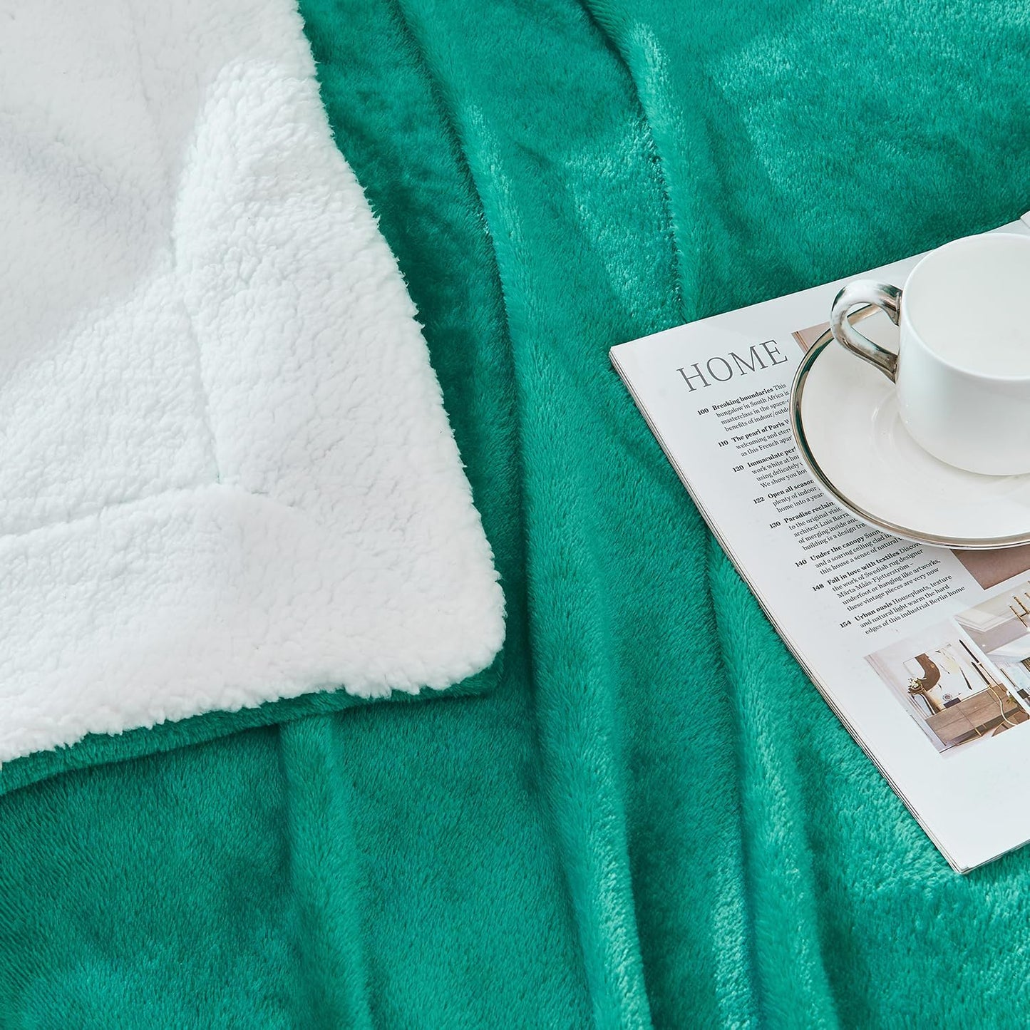 SOCHOW Sherpa Fleece Throw Blanket, Double-Sided Super Soft Luxurious Plush Blanket Throw Size, Malachite Green, 50x60 inches