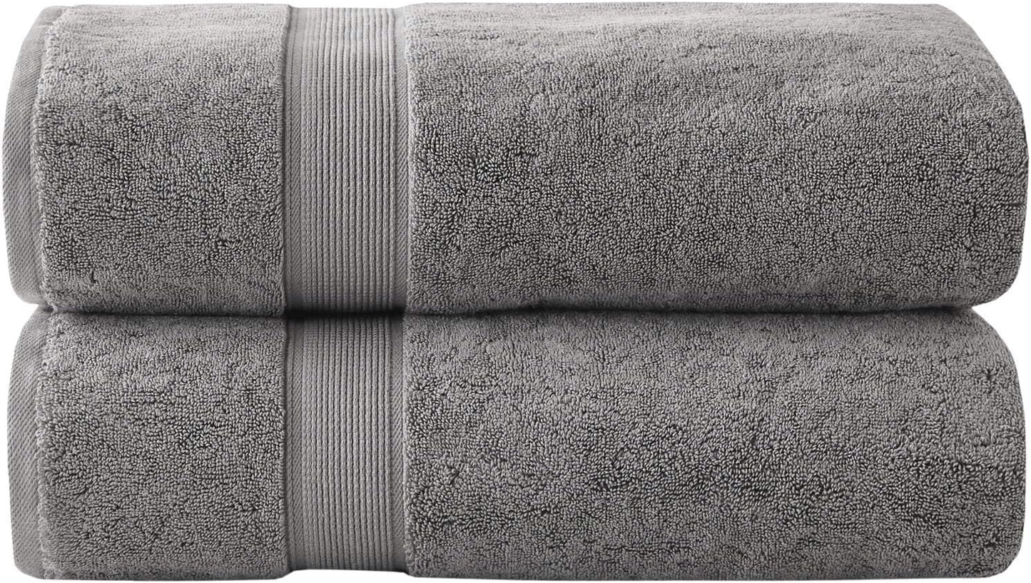 Madison Park 800GSM Bath Sheet Towel Oversized 34" x 68" 2 Pack 100% Cotton Bath Towel Set Highly Absorbent Hotel Spa Quality for Bathroom, Grey