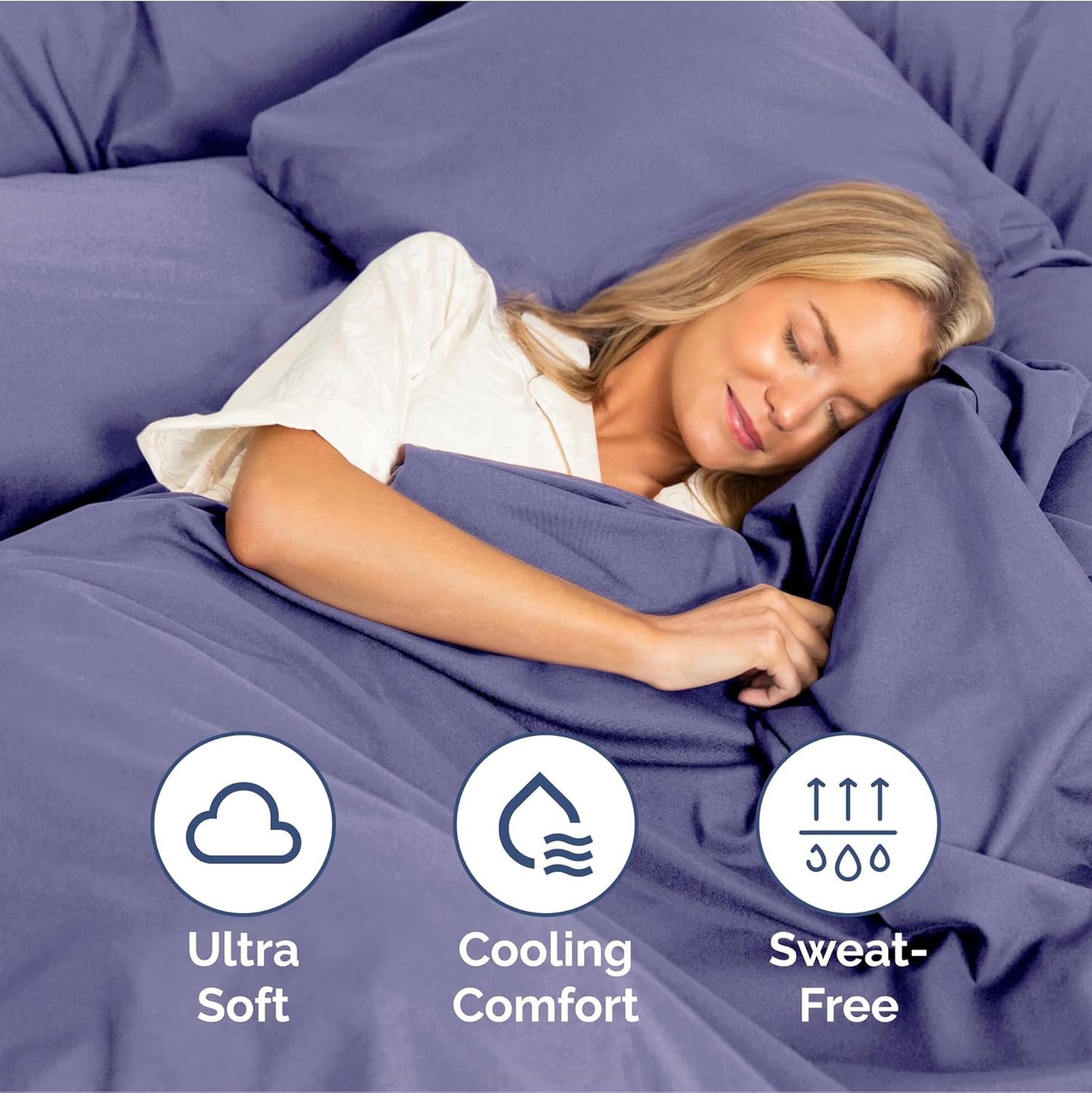 Queen Size 4 Piece Sheet Set - Extra Soft, Breathable & Cooling - Hotel Luxury Durable Bed Sheets - Deep Pockets, Easy-Fit & Wrinkle-Free - French Violet Oeko-Tex