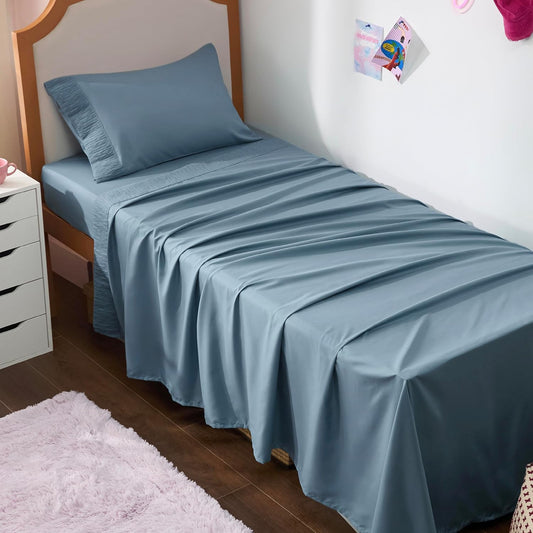 Bedsure Twin XL Sheet Sets Dorm Bedding - 3 Pieces Soft Extra Long Twin Sheets, Hotel Luxury, Easy Care Microfiber for Women, Men, Kids and Teens, Mineral Blue