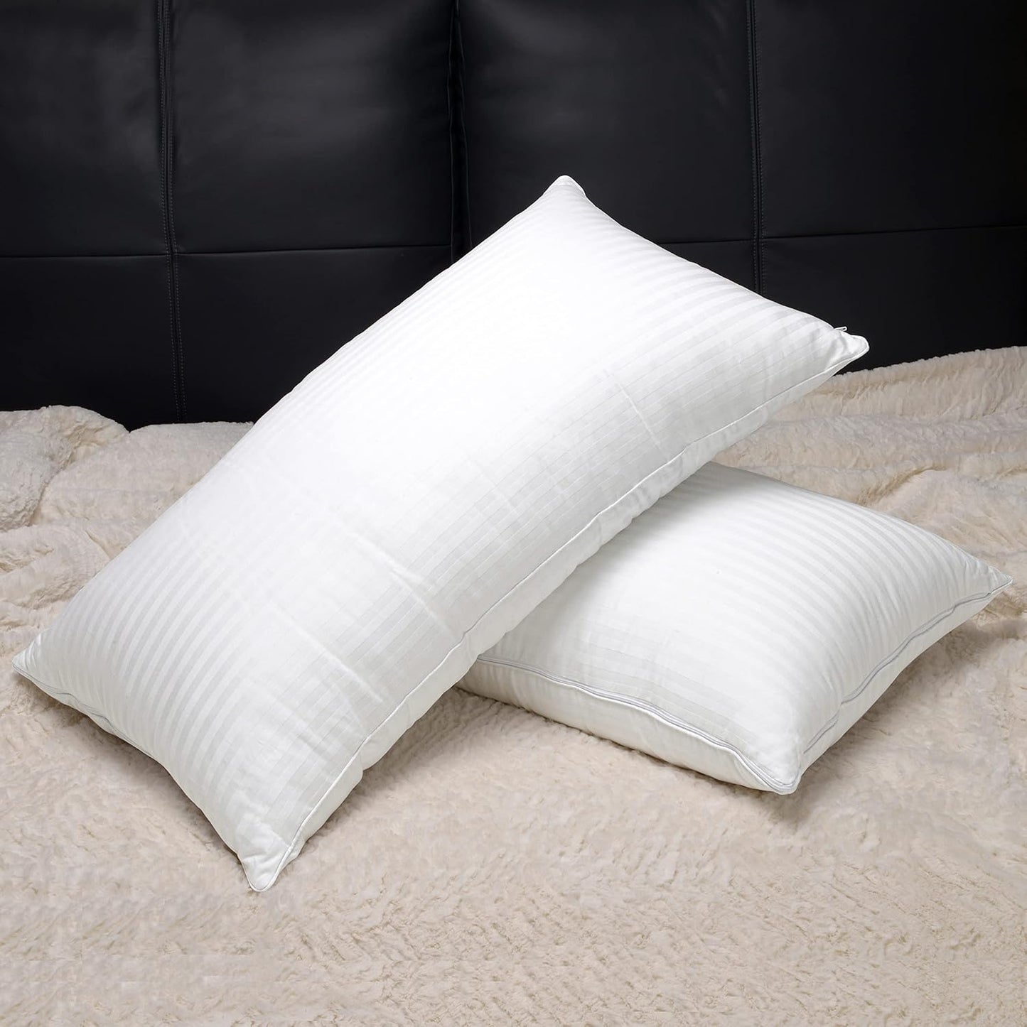 EverSnug Adjustable Pillows for Sleeping, Cooling Support, Set of 2 (King, Goose Feather)