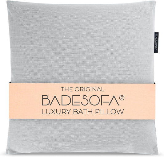 BADESOFA® Luxury Bath Pillow M - Lusciously Soft & Comfortable Tub Pillow for Bathtub - Washable & Quick-Drying Bath Back Pillow - Non-Slip Full Body Tub Pillow - Luxury Spa Cushion in Grey