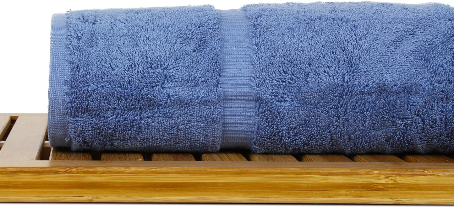 Luxury Hotel & Spa Ultra Soft Bath Towels 100% Turkish Cotton - Wedgewood - Set of 4