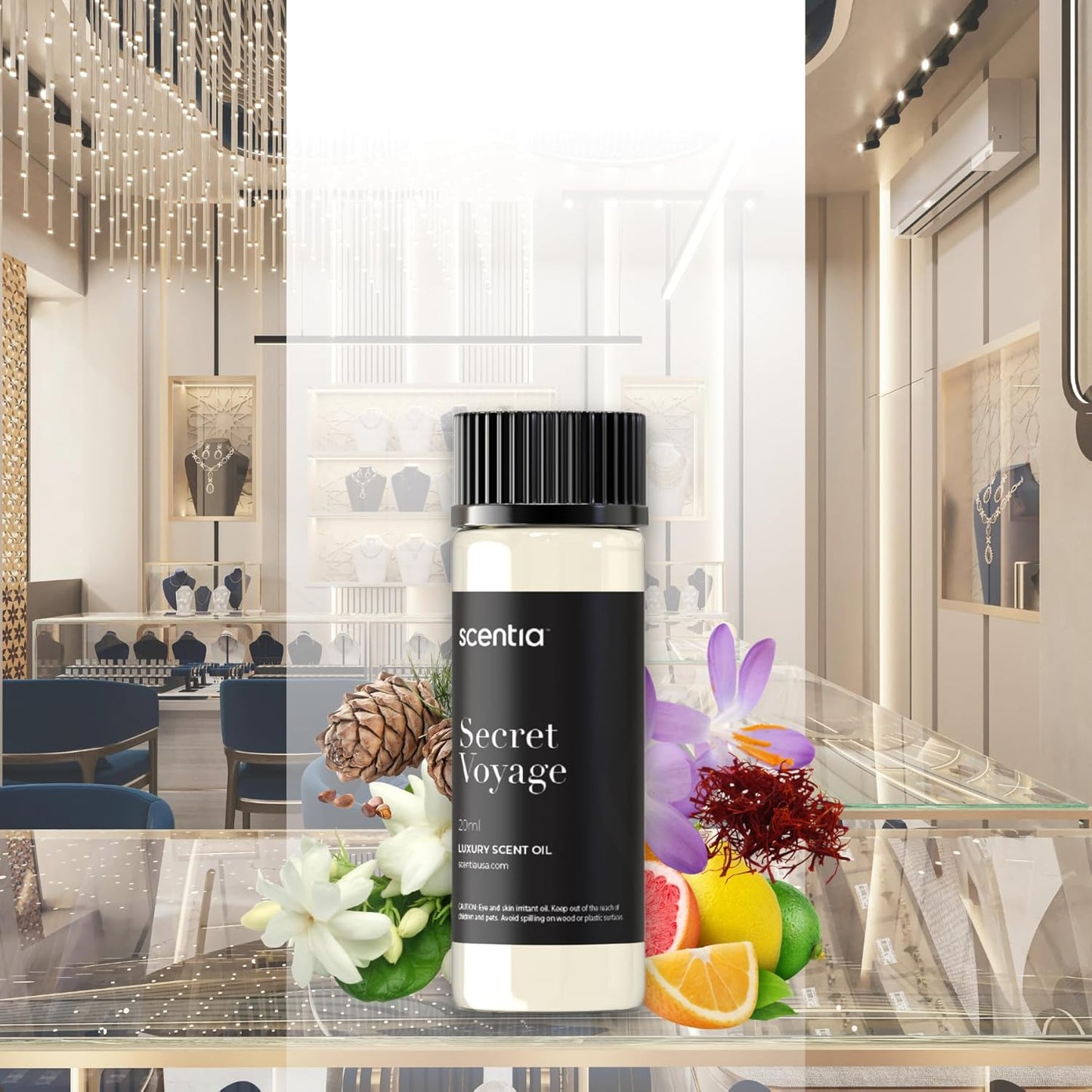 Scentia Hotel Diffuser Oil Inspired by The Baccarat Hotel Scent - 20 mL 0.67 fl oz - Essential Oil Blend of Cedar &Jasmine for Aromatherapy & humidifiers - Secret Voyage - Thanksgiving & Holiday Gift