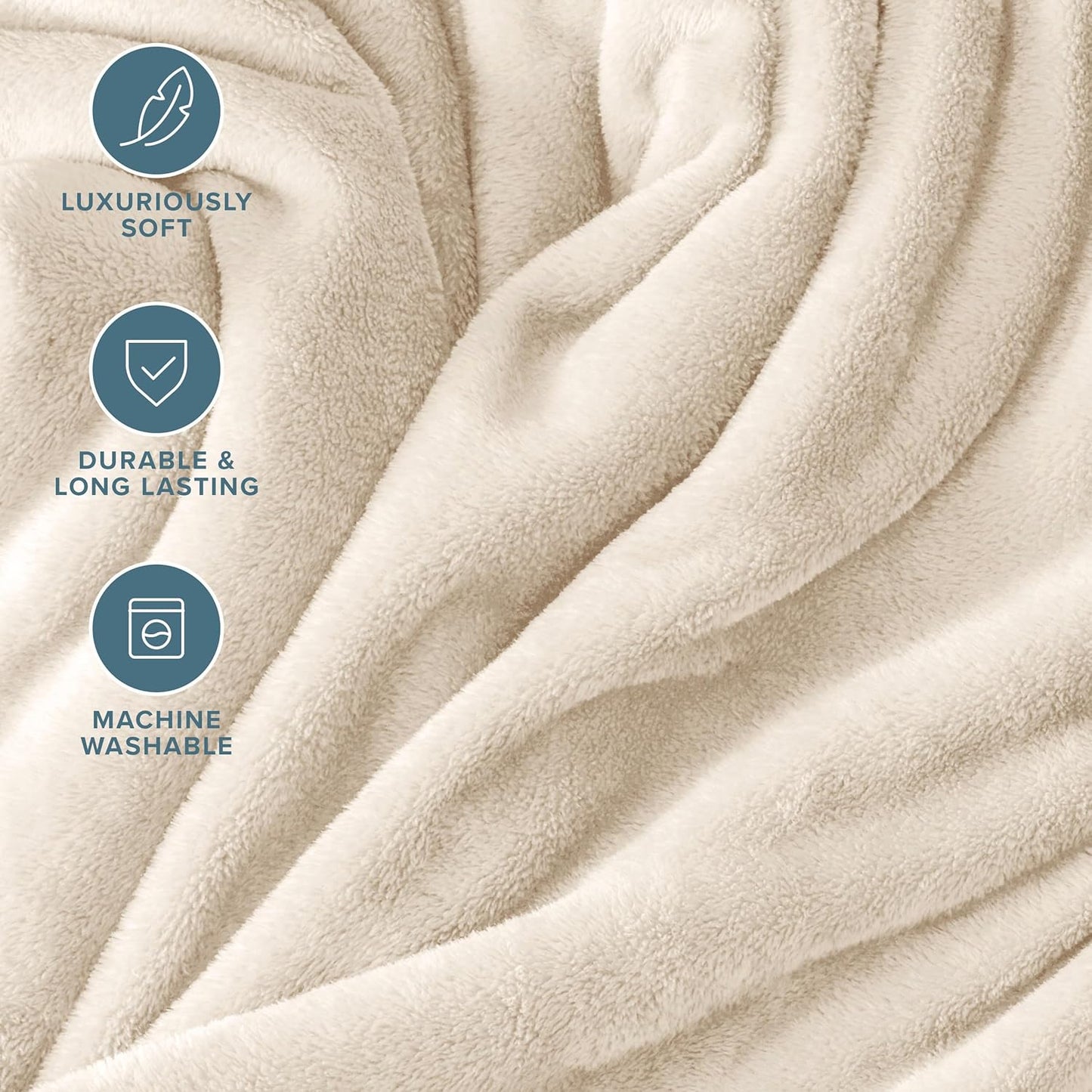 Bare Home Fleece Blanket - Twin/Twin Extra Long - Ultra-Soft Lightweight for Bed, Sofa, and Couch - Luxury Microplush - Cozy Warm Blanket (Twin/Twin XL, Vanilla)