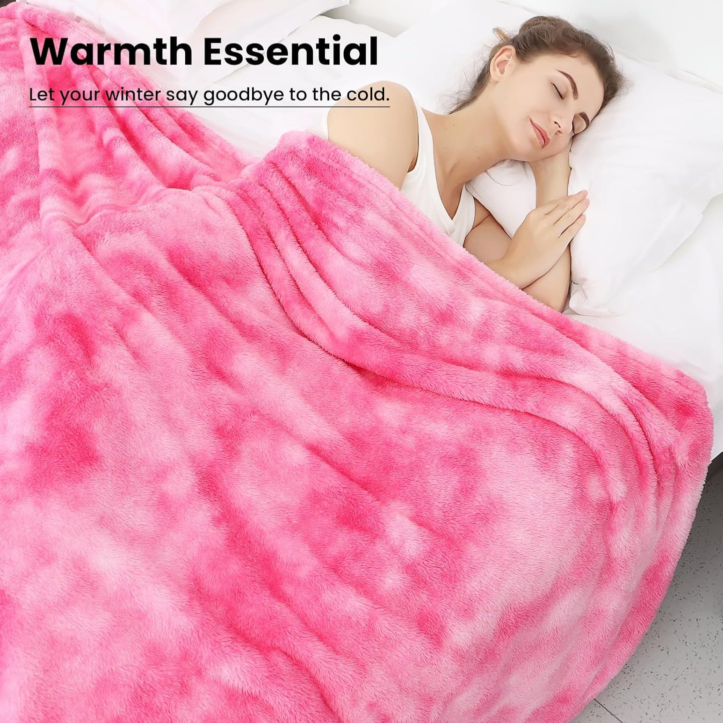 obinsm Warm Blanket Pink Soft Fleece Blankets Throw Blankets for Bed