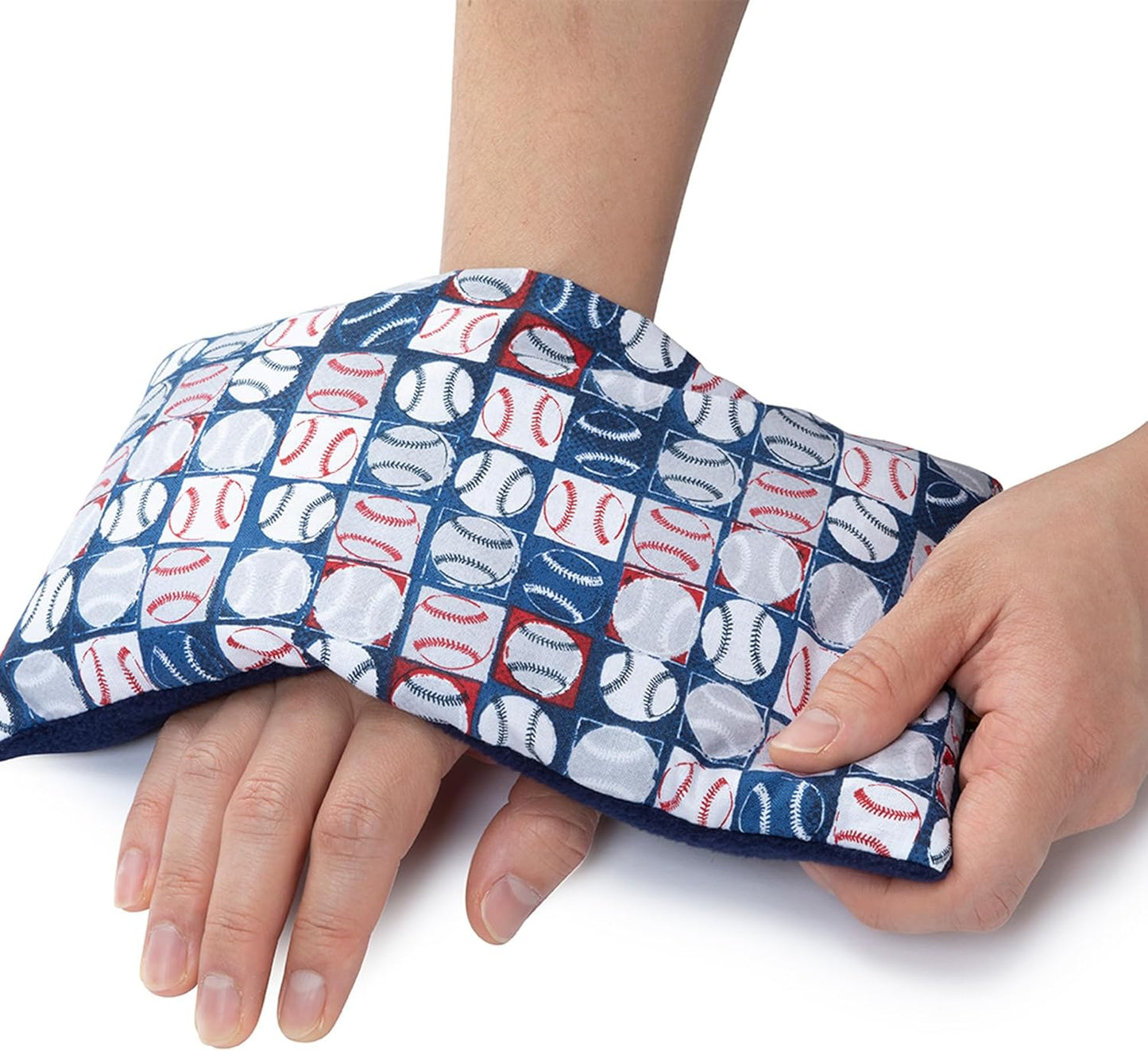 SunnyBay Small Microwave Heating Pad, Microwavable Versatile Cold/Heated Neck and Shoulder Wrap for Back Pain and More, Moist Heat Cotton-Fleece Pad, 6x11 Inches, Baseball, Pack of 5