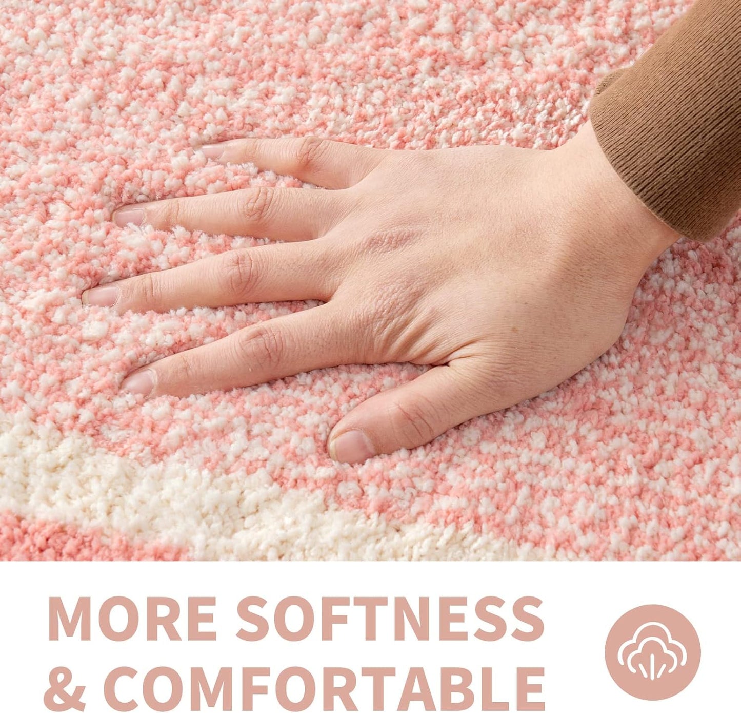 CozeCube Bath mats for Bathroom Non Slip, Fluffy Absorbent Microfiber Bath mat Washable, Aesthetic Bathroom Rugs, Small Blossom Pink Bath mat, Blossom Pink, 24" x 16"