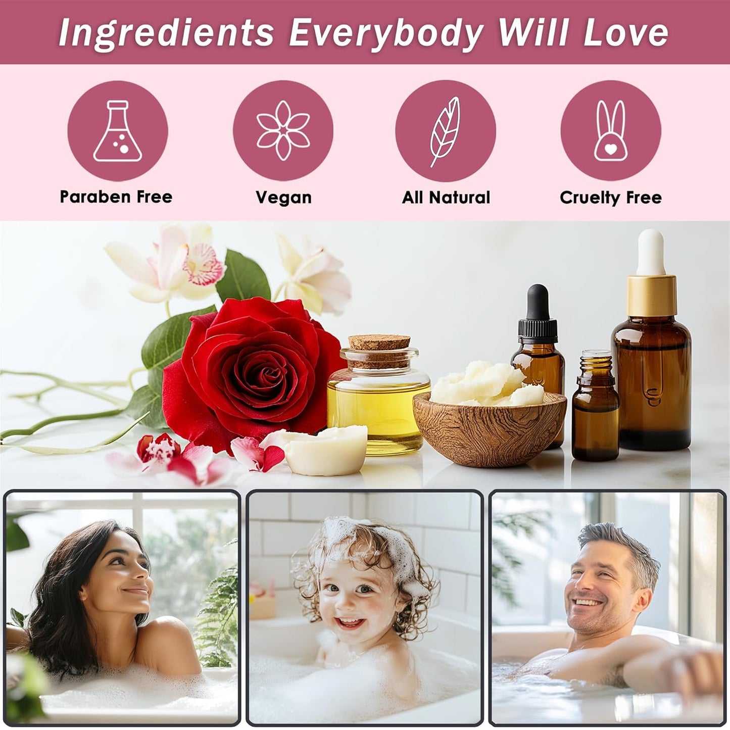 Spa Baskets For Women - Luxury Bath Set With Rose Oil & Orchid - Spa Kit Includes Wash, Bubble Bath, Lotion, Bath Salts, Body Scrub, Body Spray, Shower Puff, Bathbombs, Soap and Towel