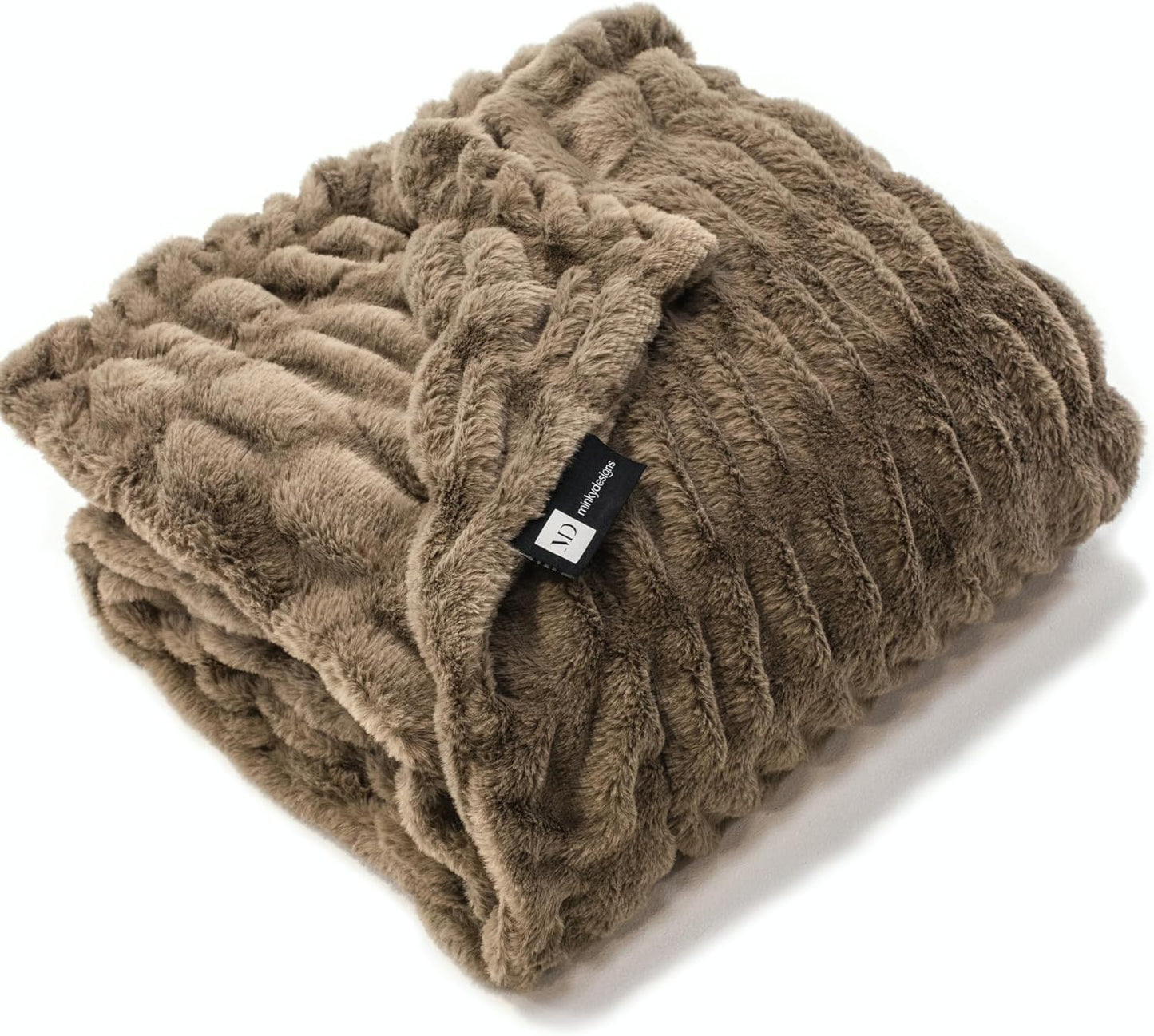 Minky Designs Driftwood Minky Blanket – Ultra Soft Faux Fur Throw Blanket for Couch, Bed & Home – Fluffy, Warm & Luxurious – Chic Collection (Medium, 50x60)