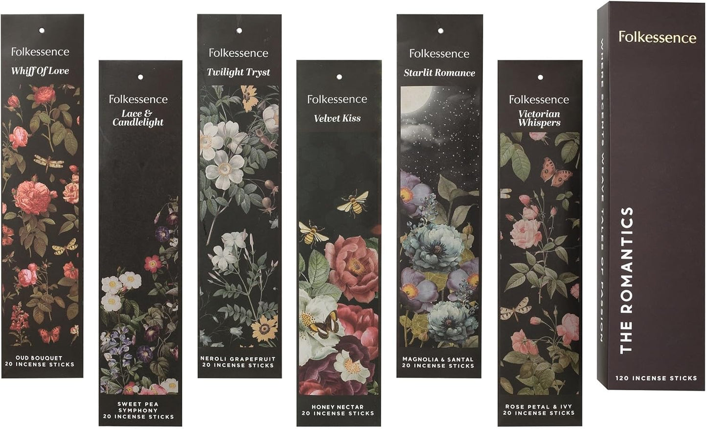 Folkulture Incense Sticks for Home | Set of 6 (120 Non Toxic Sticks) with 45 Mins Burn Time | Honey Nectar, Sweet Pea, Mangolia, Rose Incenses, Oud Inscents | Organic Incents for Relaxation
