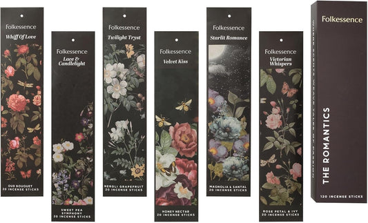 Folkulture Incense Sticks for Home | Set of 6 (120 Non Toxic Sticks) with 45 Mins Burn Time | Honey Nectar, Sweet Pea, Mangolia, Rose Incenses, Oud Inscents | Organic Incents for Relaxation