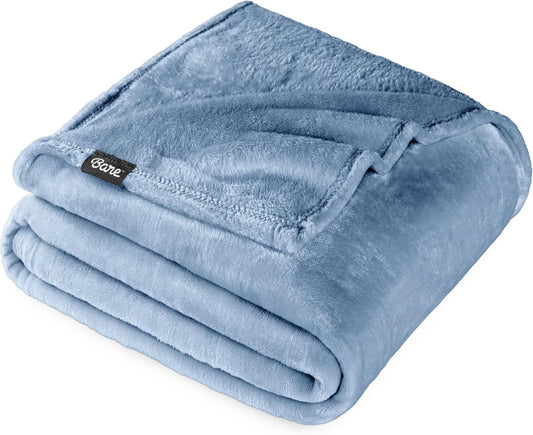 Bare Home Fleece Blanket - King Size - Ultra-Soft Lightweight for Bed, Sofa, and Couch - Luxury Microplush - Cozy Warm Blanket (King, Coronet Blue)