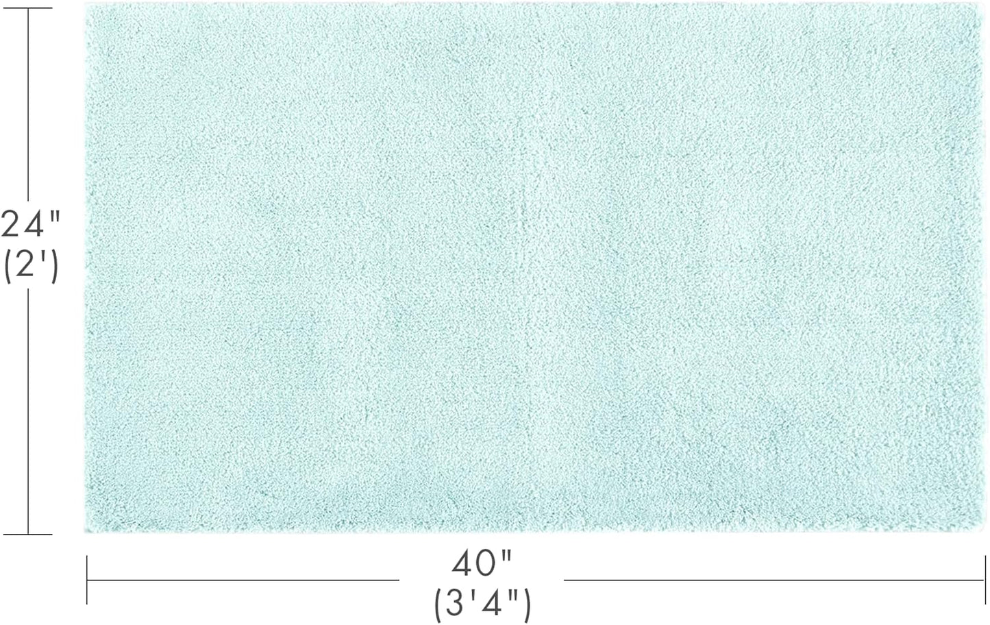 Madison Park Signature Marshmallow Bathroom Rug Non Slip, Luxrurious Plush Bath Mat, Absorbent, Quick Dry, Spa Design Bath Room Décor, 24x40, Seafoam
