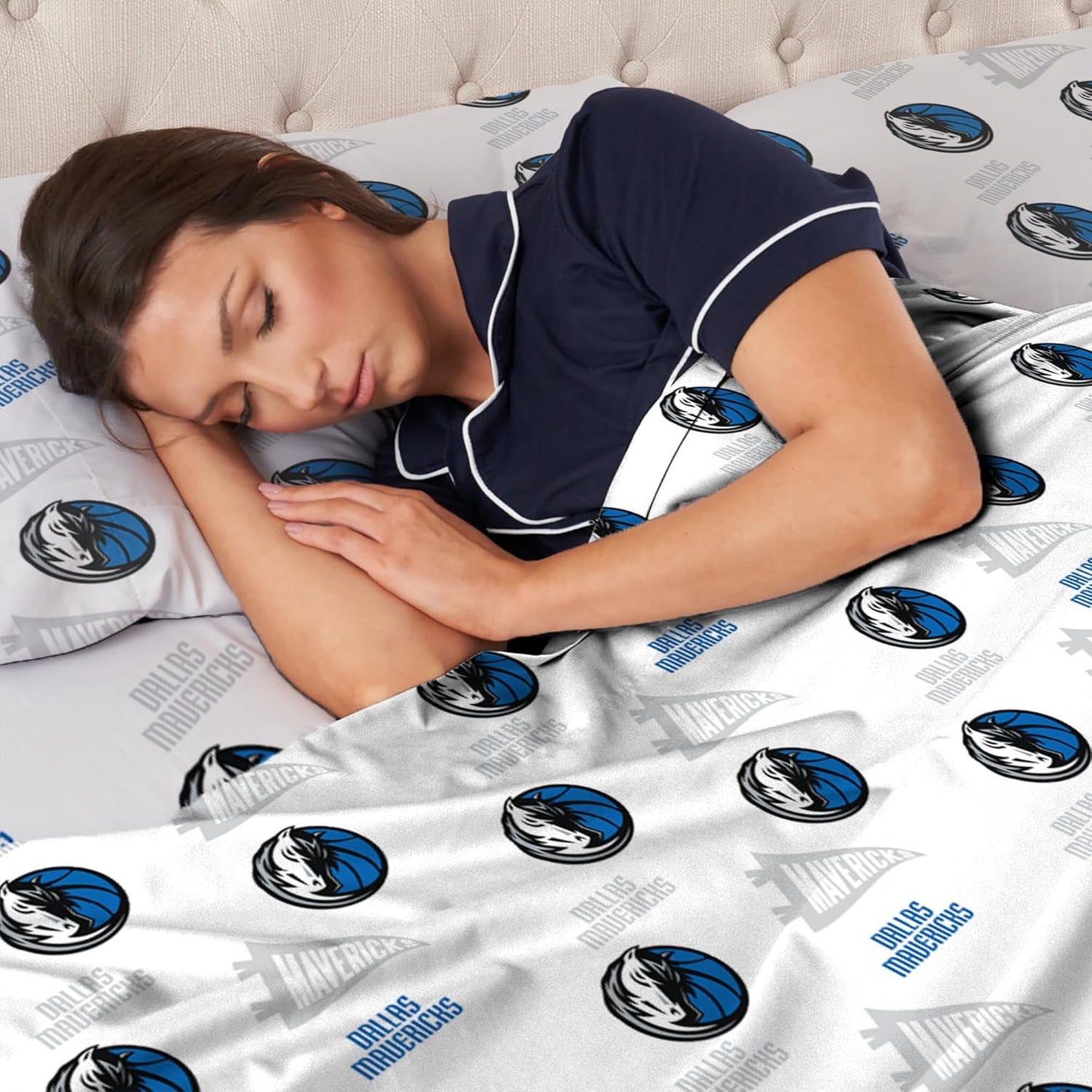 Northwest Officially Licensed Dallas Mavericks NBA Full Size Sheet Set – Soft Team Logo Bedding for Dorms, Bedrooms, Fan Caves & Game Day Style