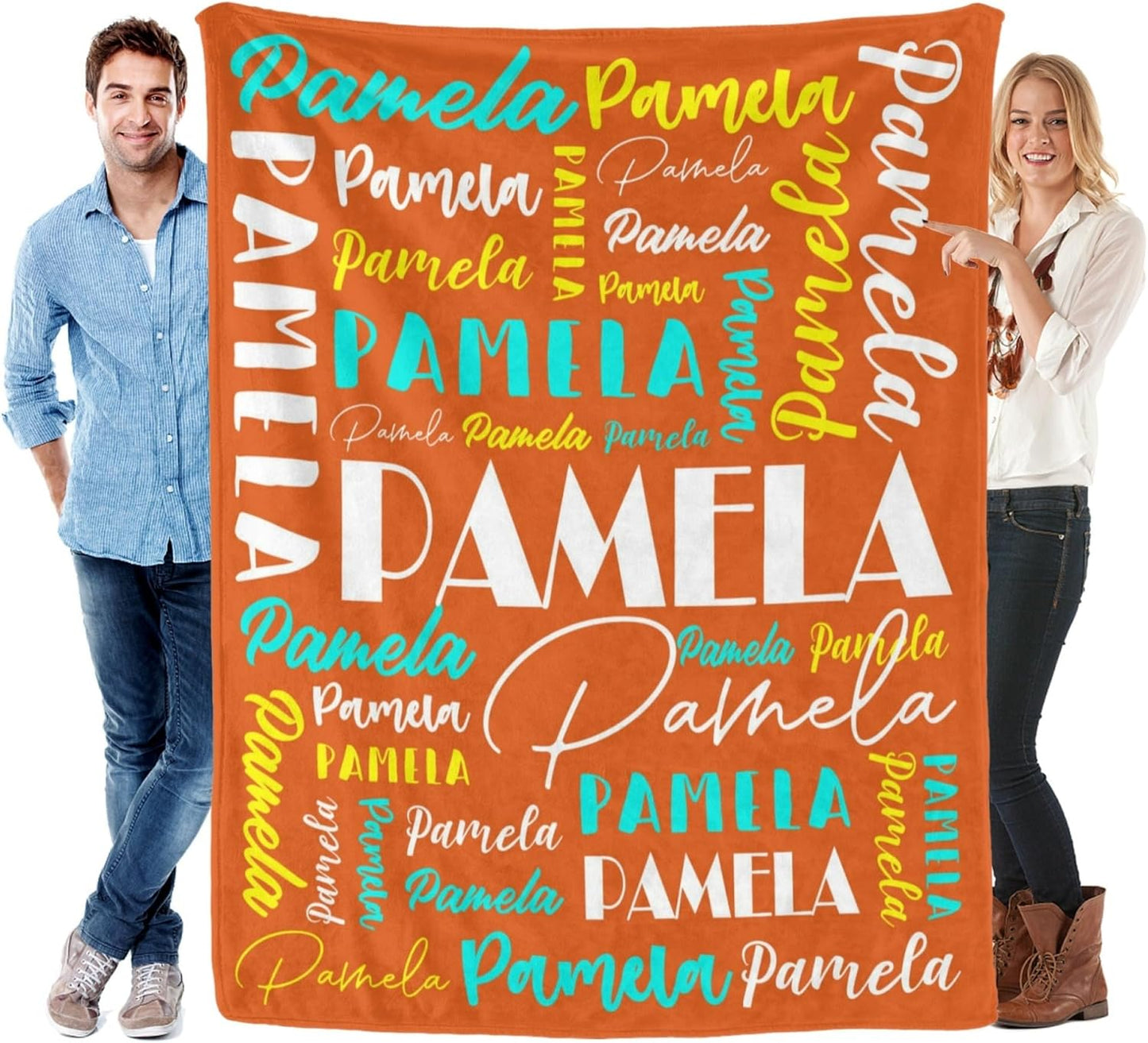 Name Blanket Personalized Blanket for Adult Kids Flannel Customize Throw Blanket Custom (Color 24, 60 x 80 Inches)