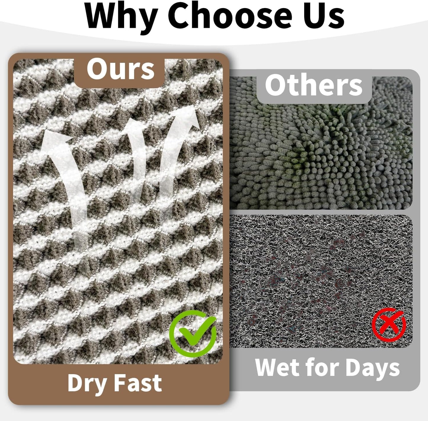 Waffle Runner Bath Mat - Long Boho Bathroom Rugs Non Slip Washable, Super Absorbent & Quick Dry, Soft Bath Mat Farmhouse Bathroom Decor, 24'' x 72'', Olive Green and White