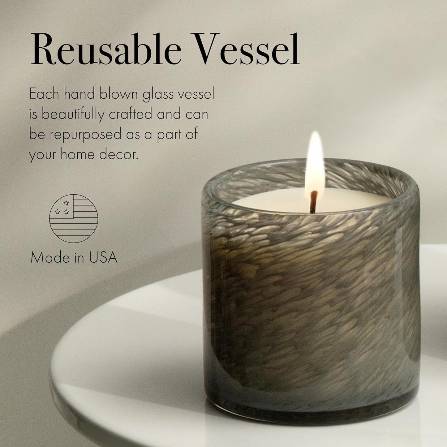 LAFCO New York Classic Candle, Paradiso Fig - 6.5 oz - 50-Hour Burn Time - Reusable, Hand Blown Glass Vessel - Made in The USA