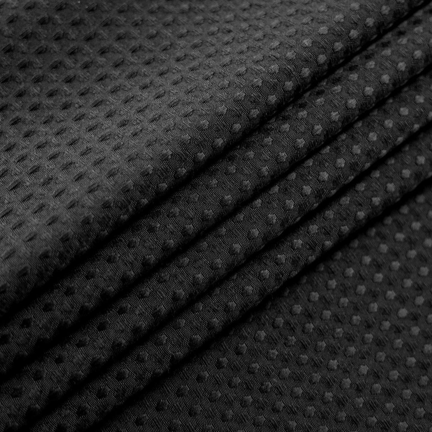 Barossa Design Long Waffle Weave Shower Curtain 71" W x 78" H - Hotel Luxury Spa, 230 GSM Heavy Weighted Fabric, Water Repellent, Black, 71x78