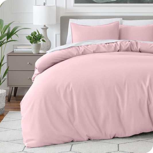 Bare Home Bedding Duvet Cover California King Size - Premium 1800 Super Soft Collection - Lightweight, Cooling - Soft Breathable Bedding Duvet Cover (Cal King, Dusty Pink)