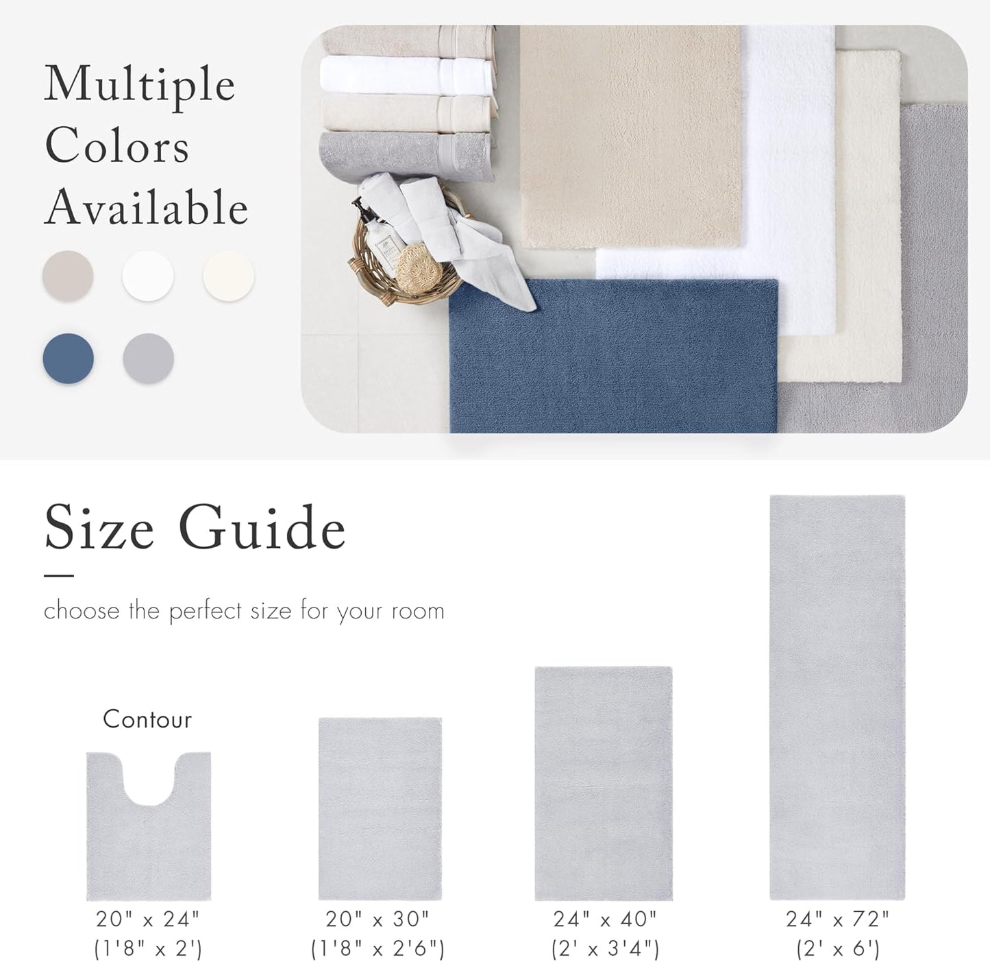 Madison Park Signature Non Slip, Luxrurious Plush Mat, Absorbent, Quick Dry, Spa Design Bath Room Décor Marshmallow Bathroom Rug, 1'8"x2', Silver