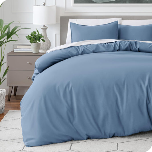 Bare Home Bedding Duvet Cover King Size - Premium 1800 Super Soft Collection - Lightweight, Cooling - Soft Breathable Bedding Duvet Cover (King, Coronet Blue)