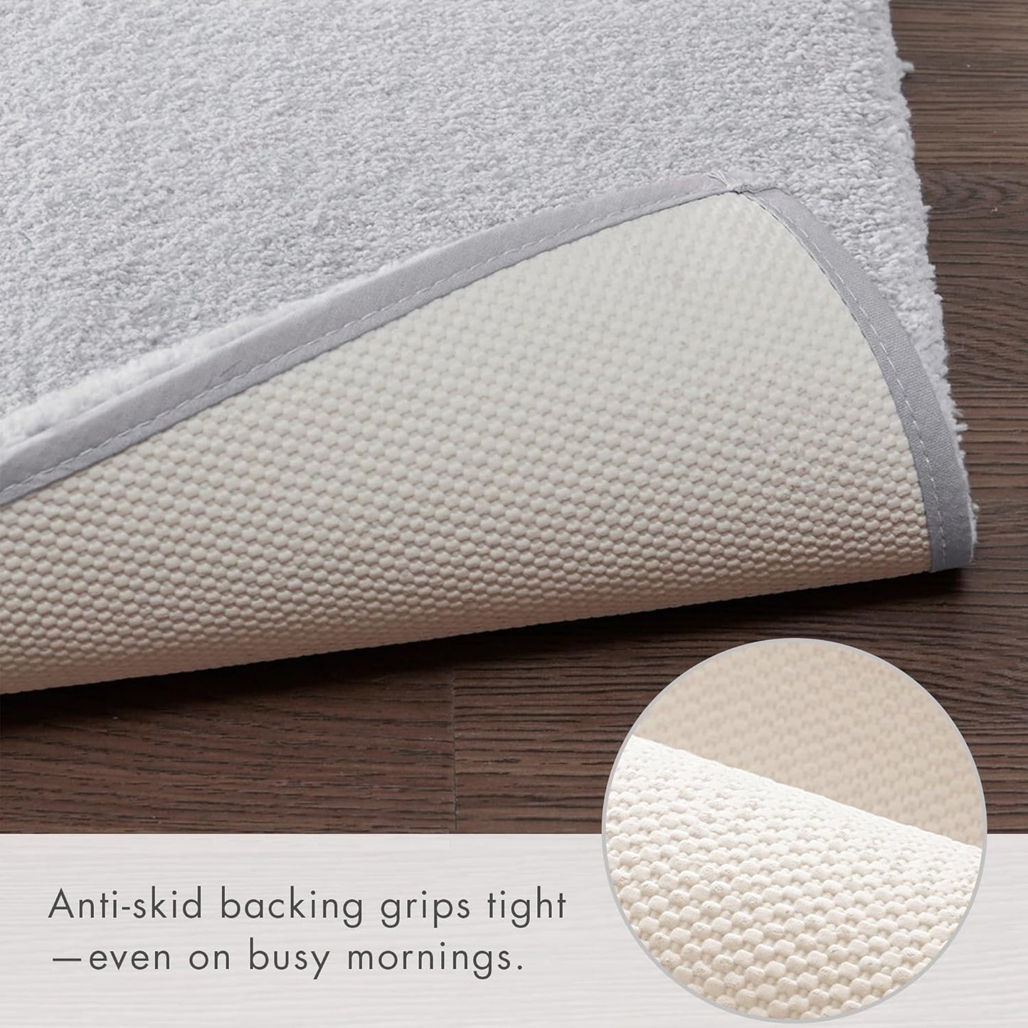 Madison Park Signature Non Slip, Luxrurious Plush Mat, Absorbent, Quick Dry, Spa Design Bath Room Décor Marshmallow Bathroom Rug, 2'x3'4", Silver