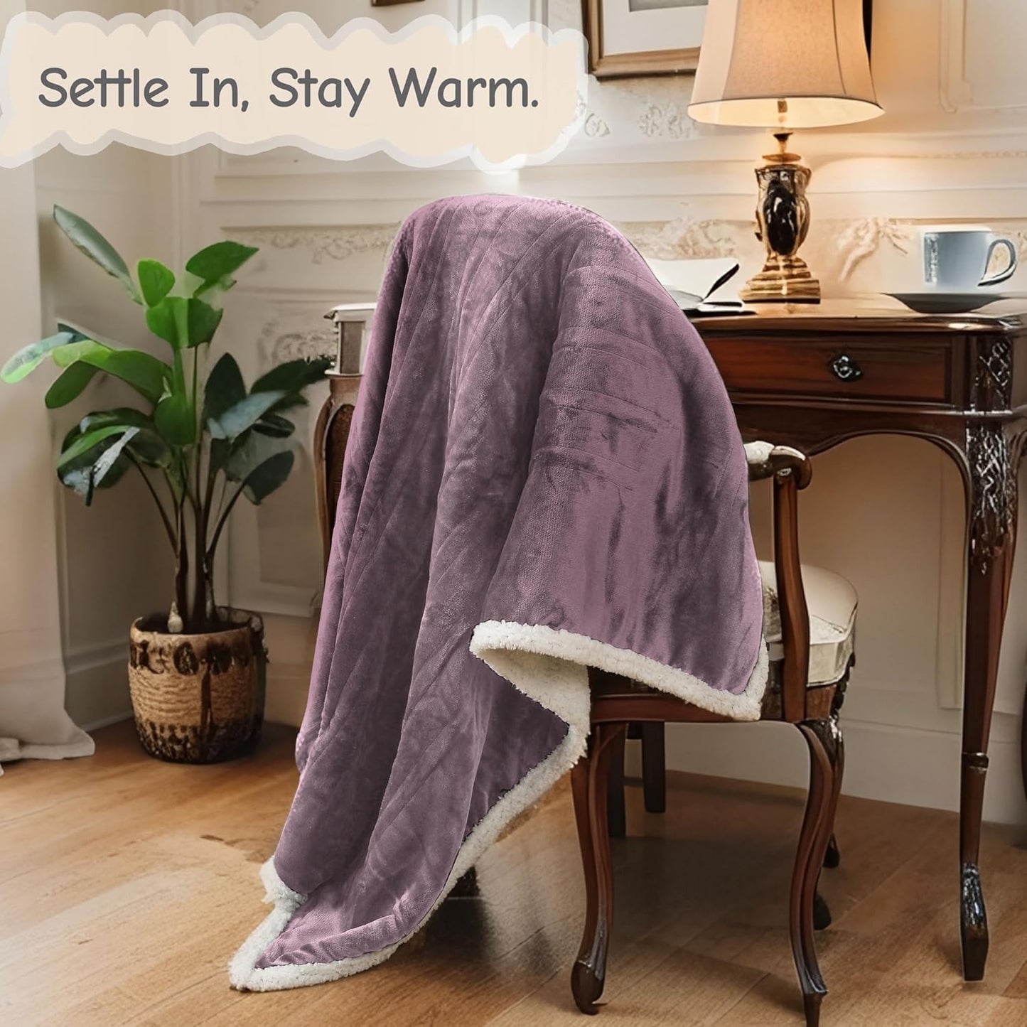 Electric Heated Blanket Full Size 72"x84", Soft Flannel with Overheat Protection, 6 Adjustable Heat Settings & 10-Hour Auto-Off Timer, Fast Heating for Winter Comfort, Purple