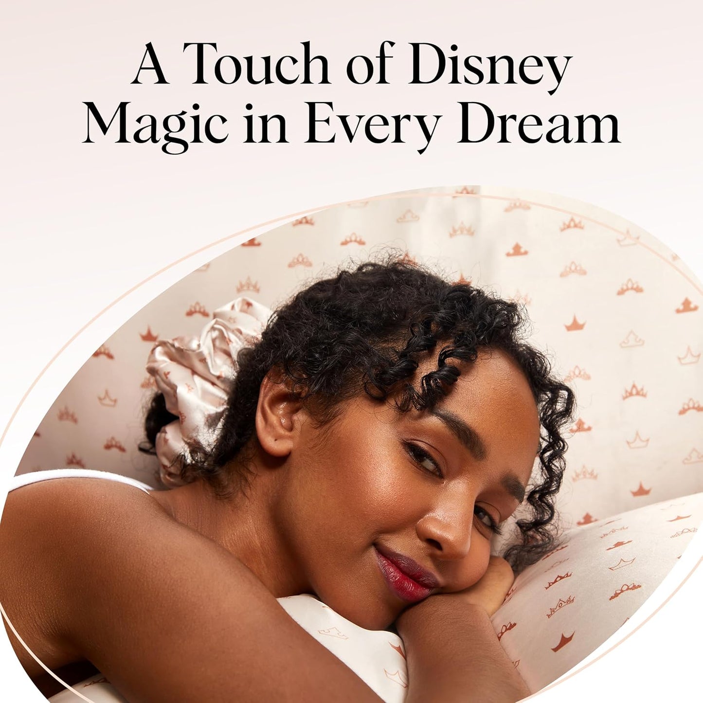 Kitsch & Disney Desert Crown Satin Pillowcase with Zipper for Hair & Skin, Softer Than Silk Pillow Cases Queen, Wrinkle-Free, Smooth and Cooling Satin Pillow Covers, Queen/Standard Size (19"x26")