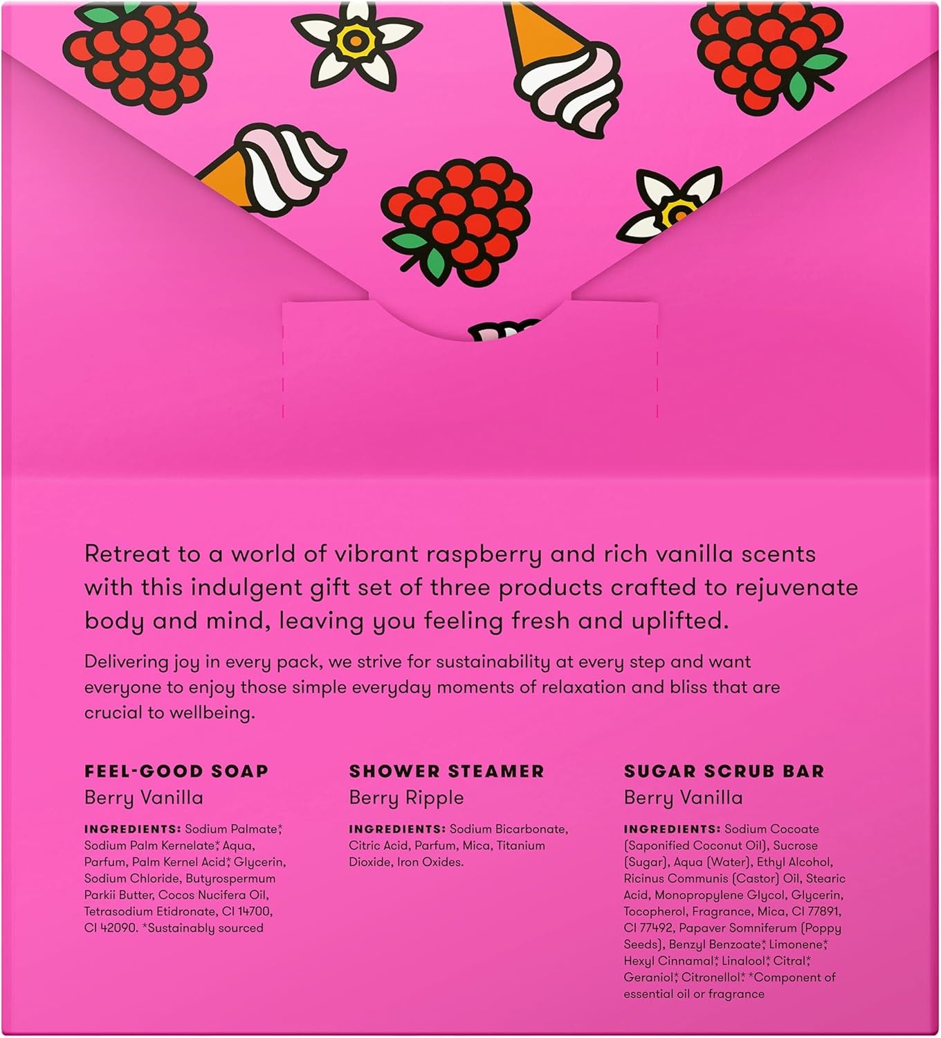 ANIHANA Berry Burst Shower & Body Gift Set with Shower Steamer, Body Scrub Bar, and Feel-Good Soap