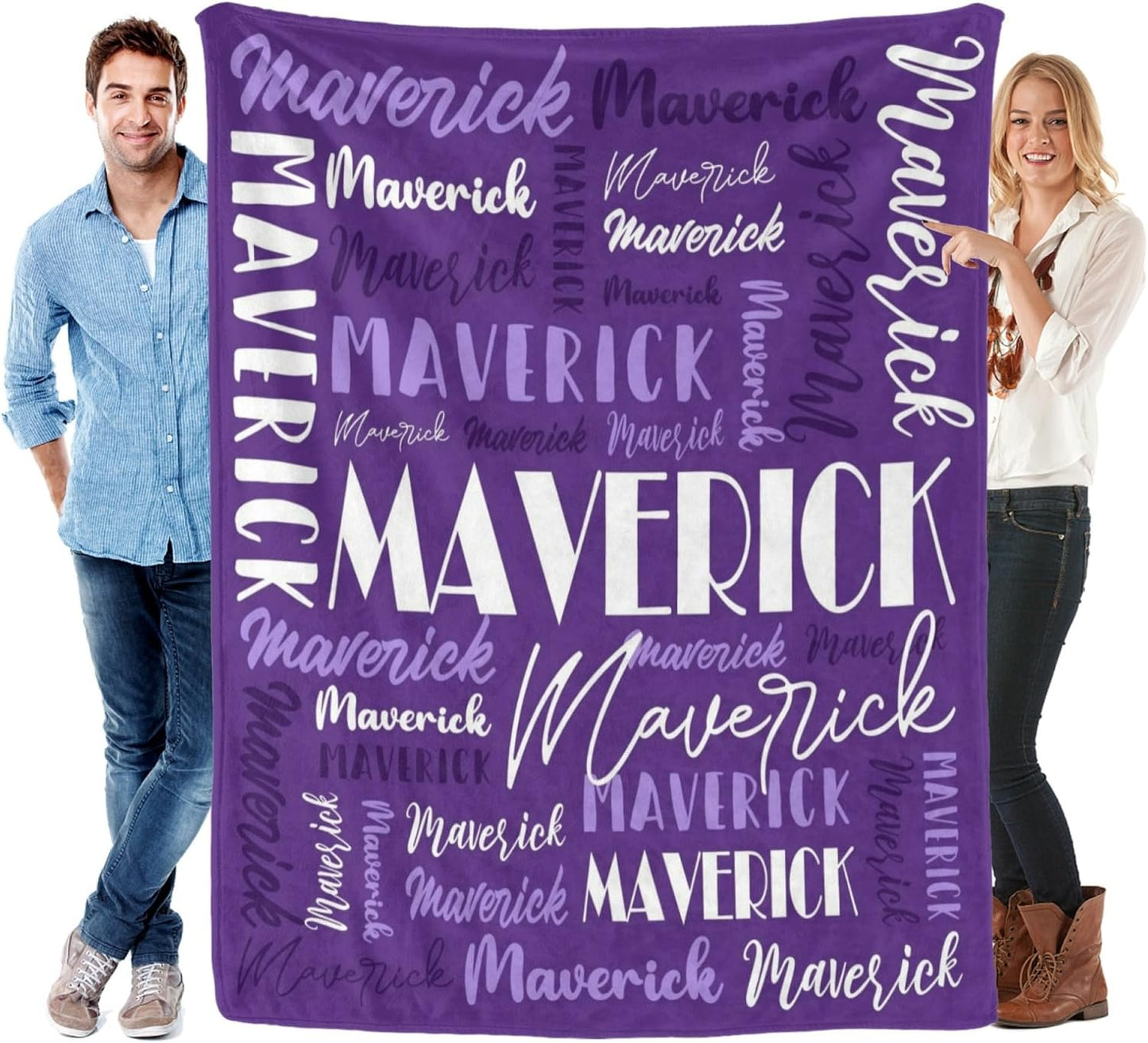 Name Blanket Personalized Blanket for Adult Kids Flannel Customize Throw Blanket Custom (Color 17, 40 x 50 Inches)