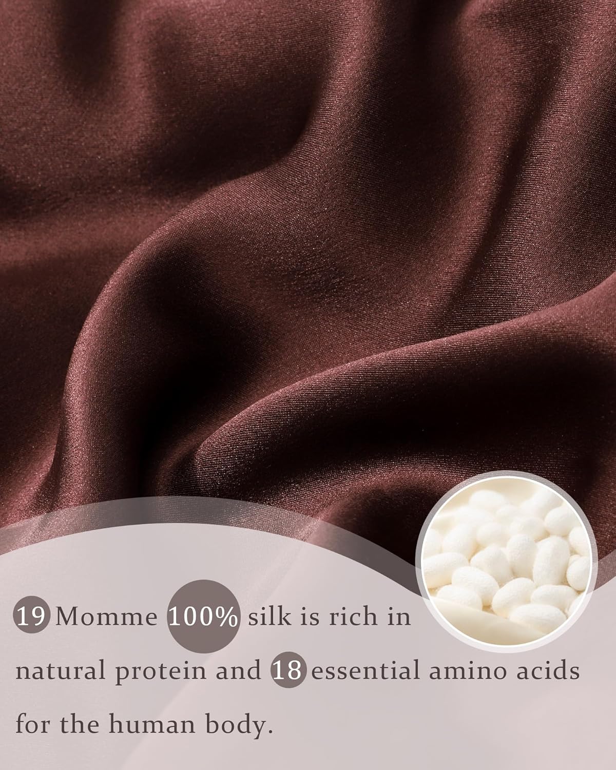 100% Mulberry Silk Bonnet for Sleeping Women Double Layer Silk Hair Bonnet Natural Silk Sleep Cap with Elastic Reversible Hair Wrap (Coffee + Champagne)