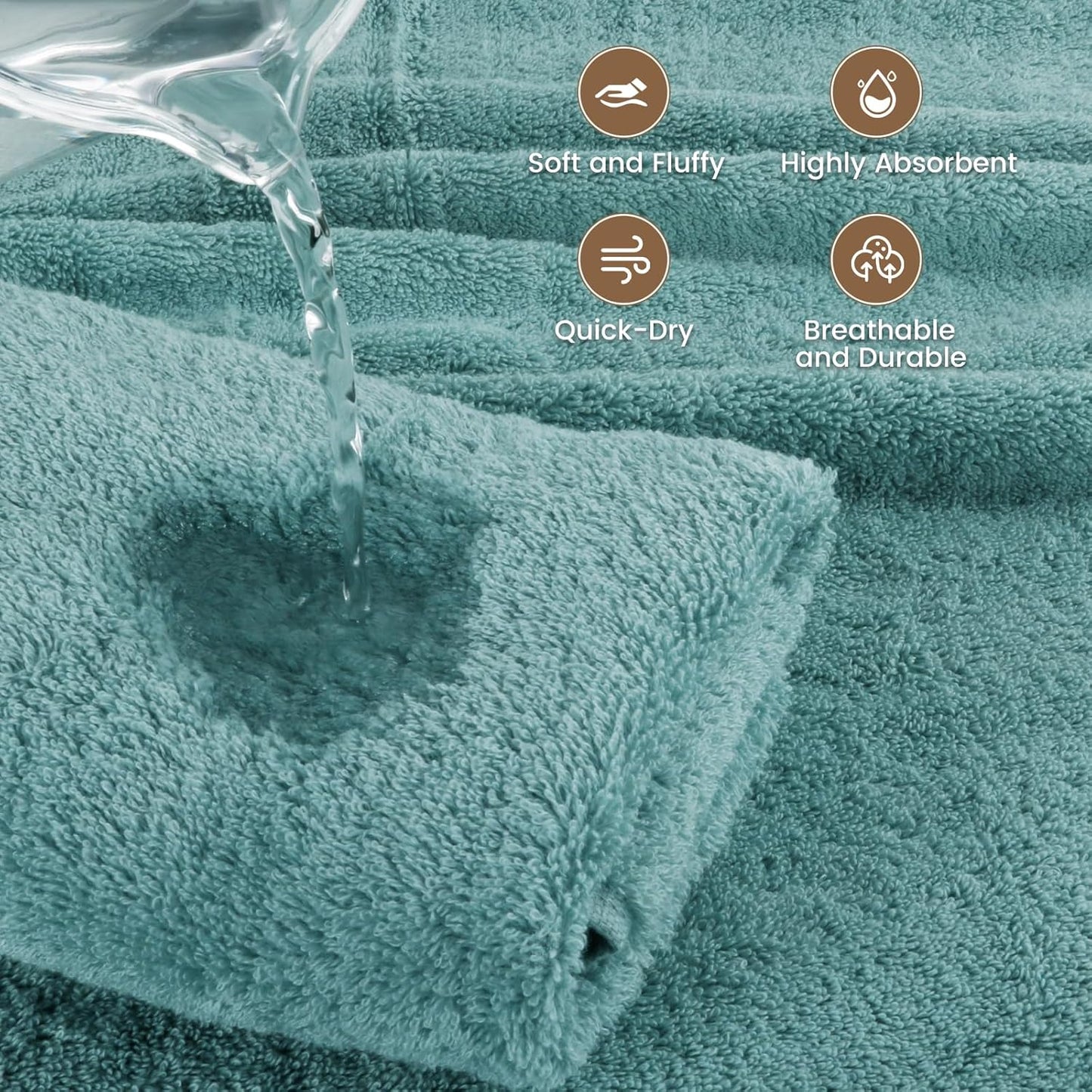 SEMAXE Bath Towel for Bathroom, 100% Cotton Towel with Hanging Loop and Smart Tag, Hotel & Spa Quality Soft Absorbent Towel, Gift Box Packaging, 1 Pc Blue Bath Towel, 54" L x 27" W