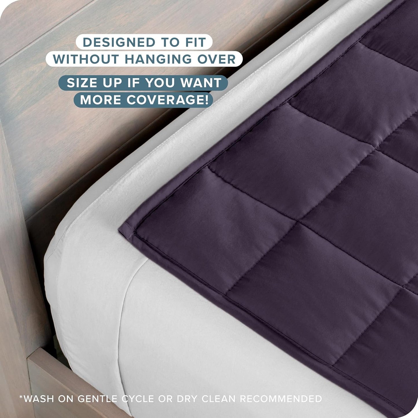 Bare Home Weighted Blanket Twin or Full Size 7lb (40" x 60") - All-Natural 100% Cotton - Premium Heavy Blanket Nontoxic Glass Beads (Eggplant, 40"x60")