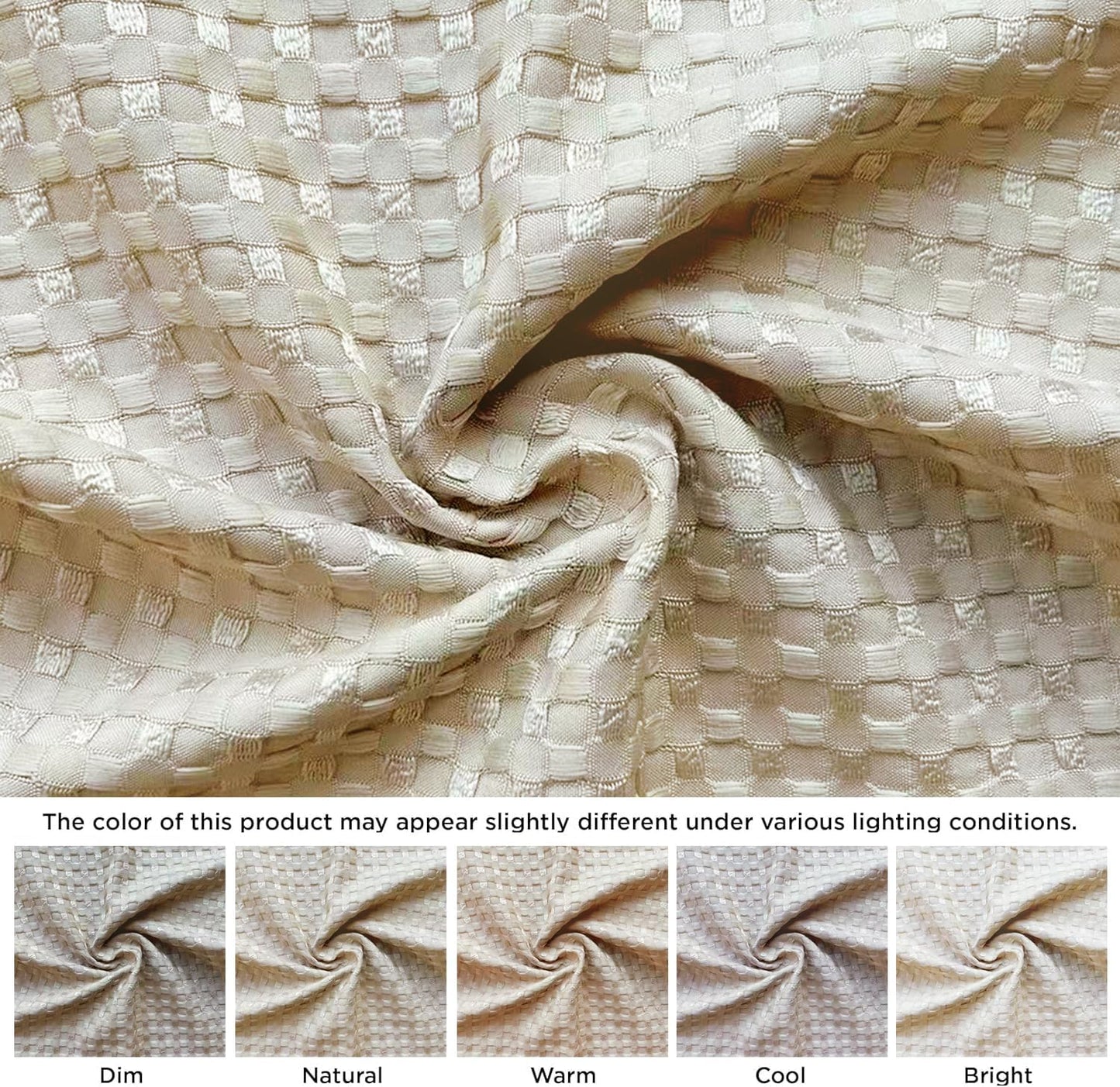 MIYE Pleated Waffle Weave Bed Skirt, Tailored Dust Ruffle 16 Inch Drop Easy Fit, Machine Washable,No Split Corners (Beige, Full - 16" Drop)