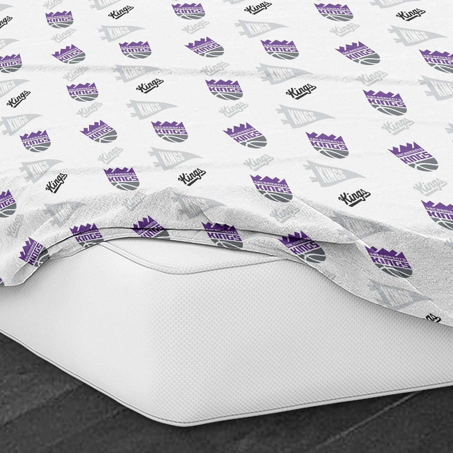 Northwest Officially Licensed Sacramento Kings NBA Queen Size Sheet Set – Soft Team Logo Bedding for Dorms, Bedrooms, Fan Caves & Game Day Style