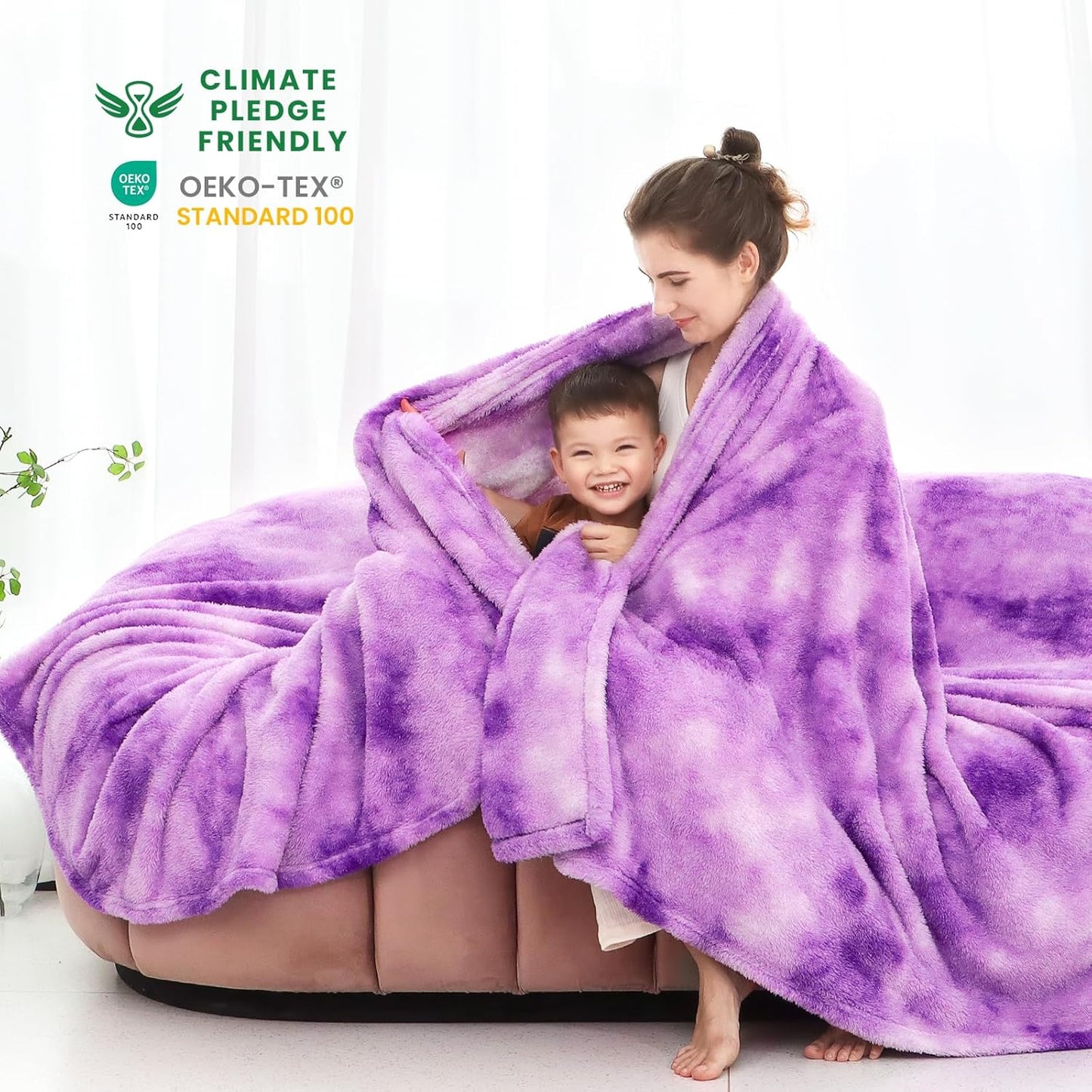 Fleece Throw Blanket Cozy Soft Lightweight Throw Blankets Warm Plush Purple Fall Blankets and Throws Couch Sofa Bed Camping Travel Picnic Outdoor Blanket Bedding Kid Baby Boys Girls Adults