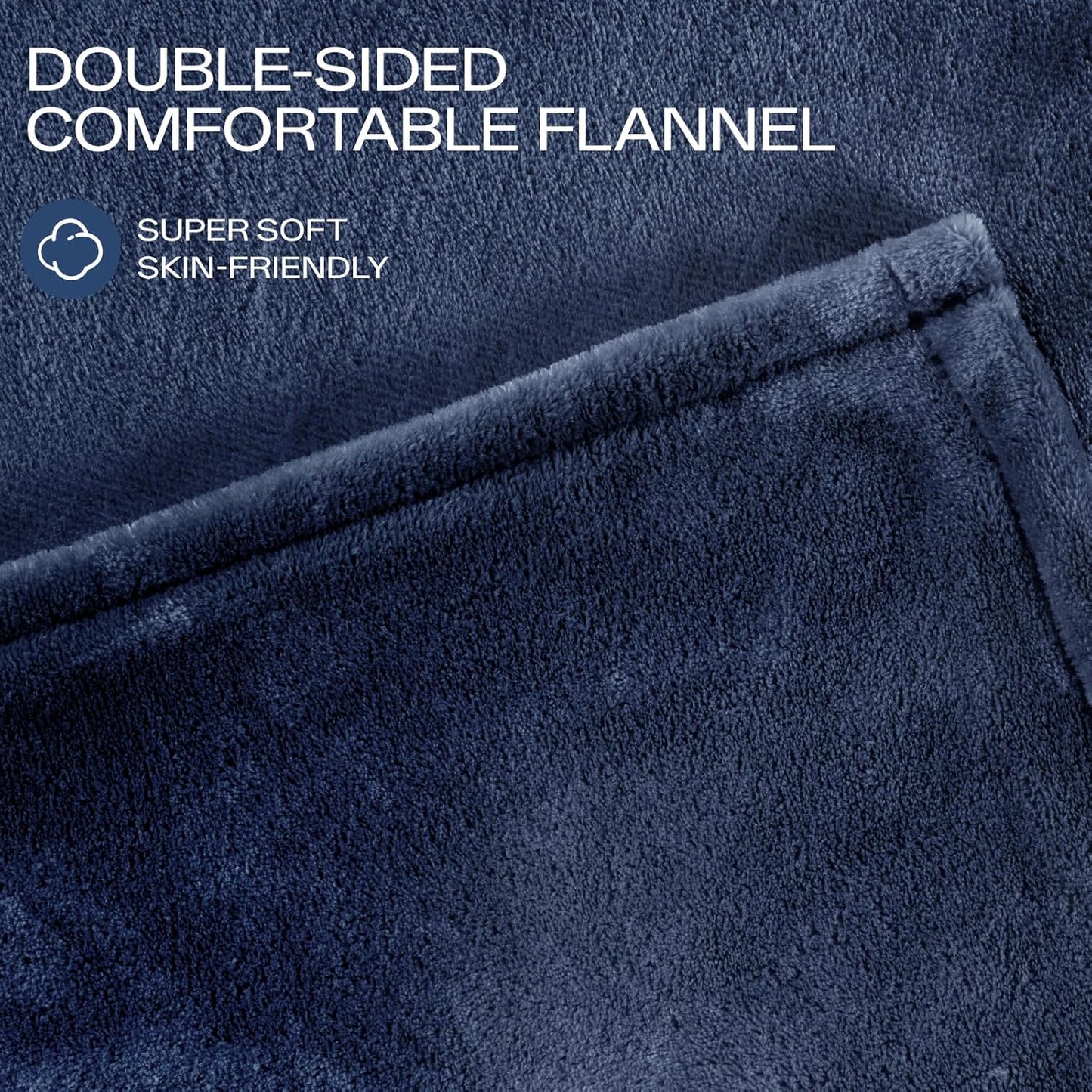 Electric Blanket King Size, Heated Blanket Soft Flannel Heating Blanket King Size with 10 Hours Auto Off, 8 Heating Levels, Machine Washable ETL Certification (Navy Blue, 90" x 100")