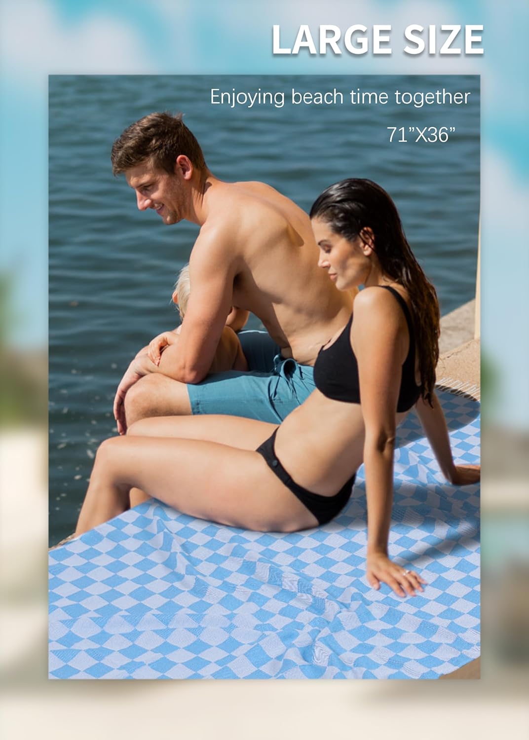 6 Packs Turkish Beach Towel Vacation Essentials Blanket Set Pool Bath Towels Bulk Multipack Travel Sand Free Quick Dry Extra Large Oversized Cute Big Soft Lightweight Compact Checkered Cloud Women