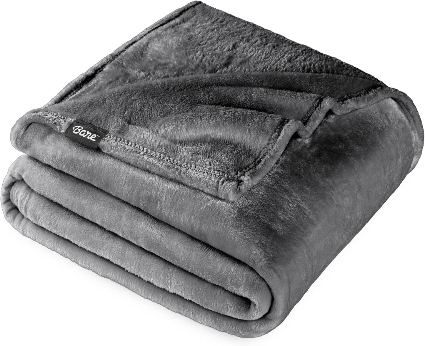 Bare Home Fleece Blanket - Throw Extra Long - Ultra-Soft Lightweight for Bed, Sofa, and Couch - Luxury Microplush - Cozy Warm Blanket (Throw XL, Grey)