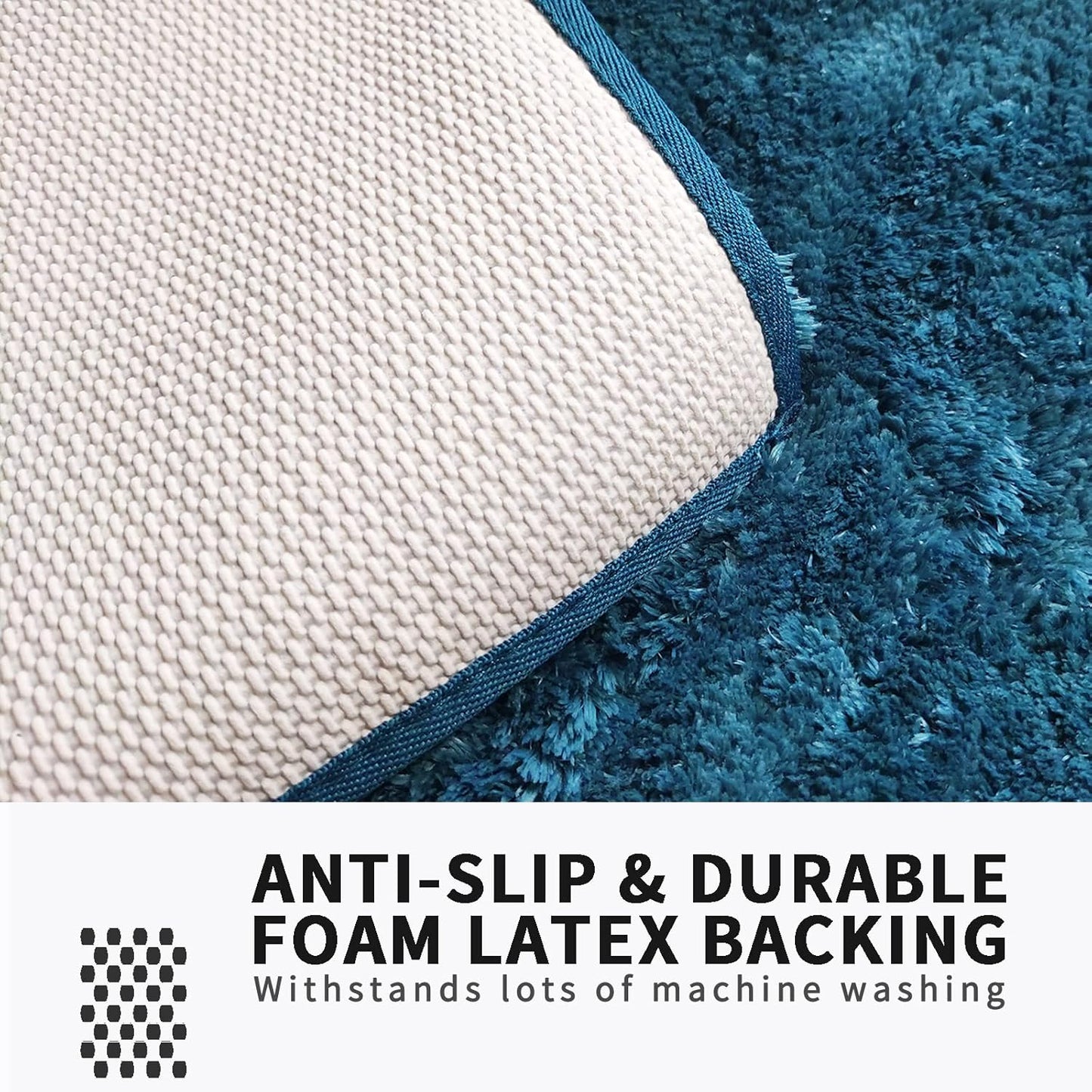 FIFU Bathroom Runner Rug 24" W x 48" L, Bath Mats for Bathroom, Bedroom & Kitchen, Non-Slip Rubber Latex Backing, Comfort & Soft Shower Bathmat & Carpet for Sink, Home & Hallways, Peacock Blue